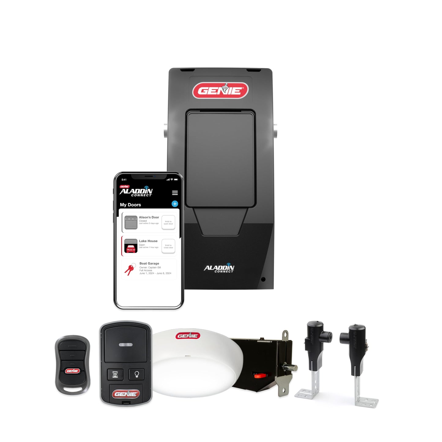 Genie 6172H-O Wall Mount Smart Garage Door Opener with Aladdin Connect, Wall Mounted Compact Space Saving Opener
