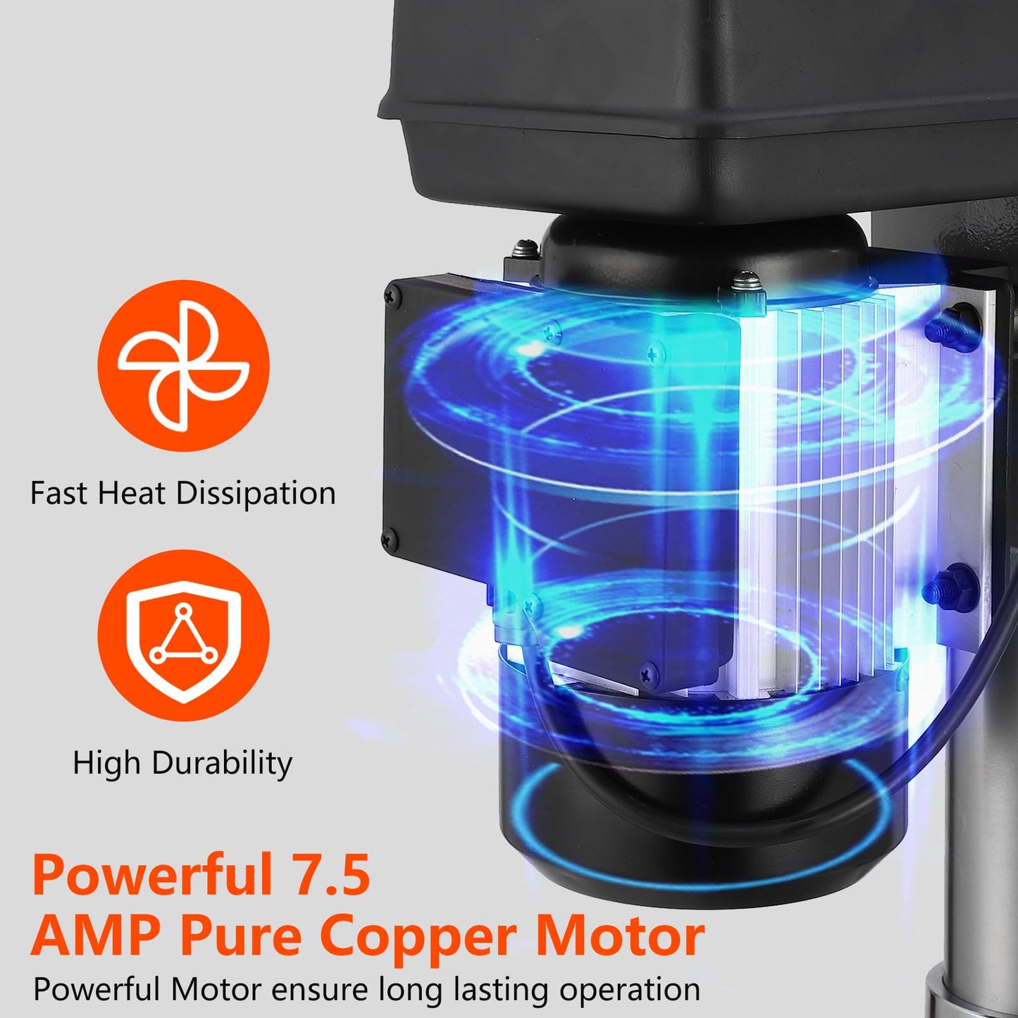 13 in Floor Drill Press, 7.5 Amp 120V Pure Copper Motor with Swing-away Safety Guard, 288-3084 RPM Variable Speed, 0-45°Tilting Worktable, Tabletop Drilling Machine for Wood Metal