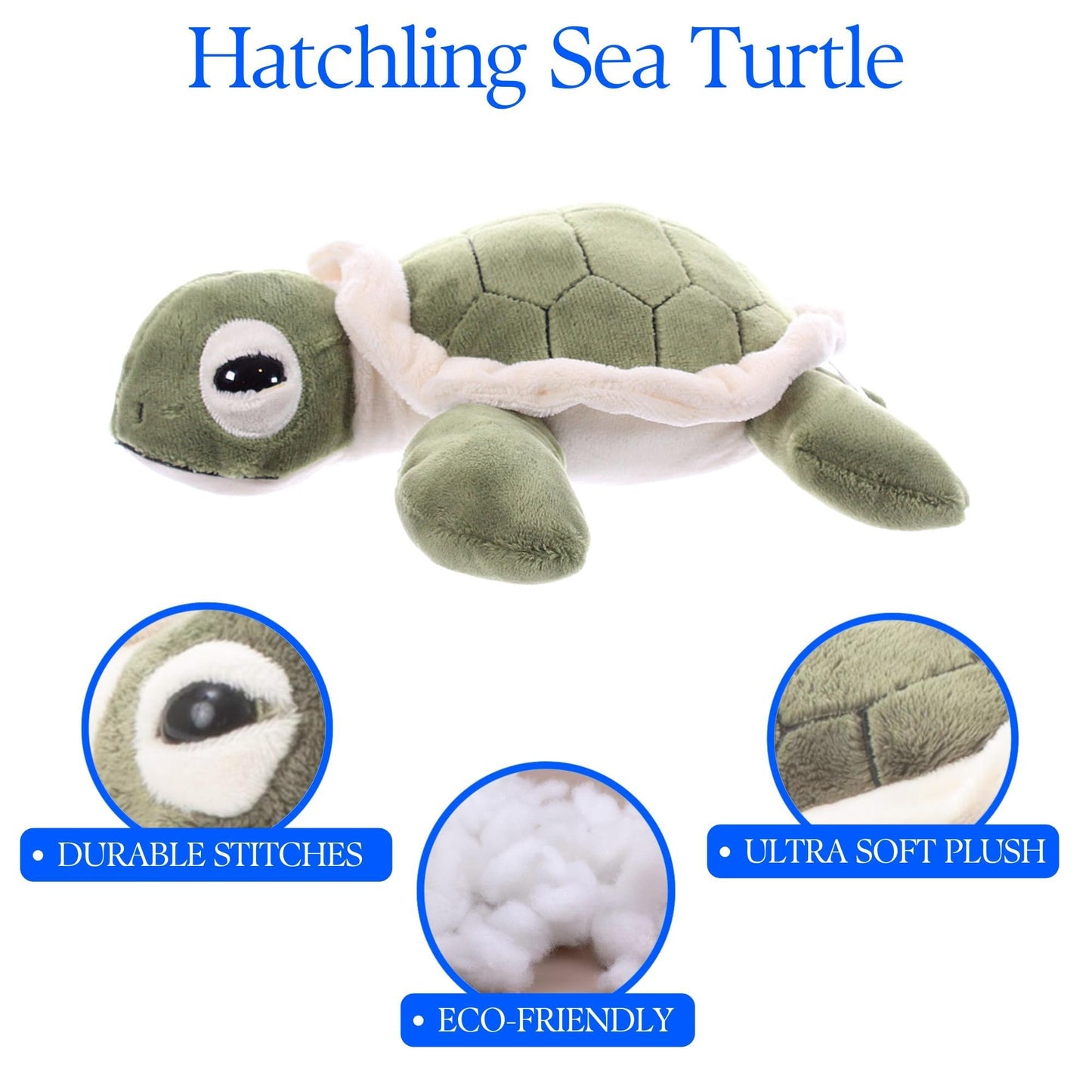 The Petting Zoo, Hatchling Sea Turtle Stuffed Animal, Gifts for Kids, Baby Sea Turtle Plush Toy 9 inches