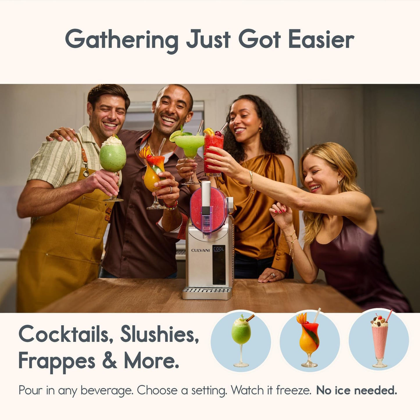 Chillux Frozen Drink Maker for Home Bar | Digital Display Slushie Machine, Margarita & Cocktail Slush Maker | Quiet Operation, Easy Clean, 6 Preset Modes, 4-Hour Cooling for Parties & Family Fun
