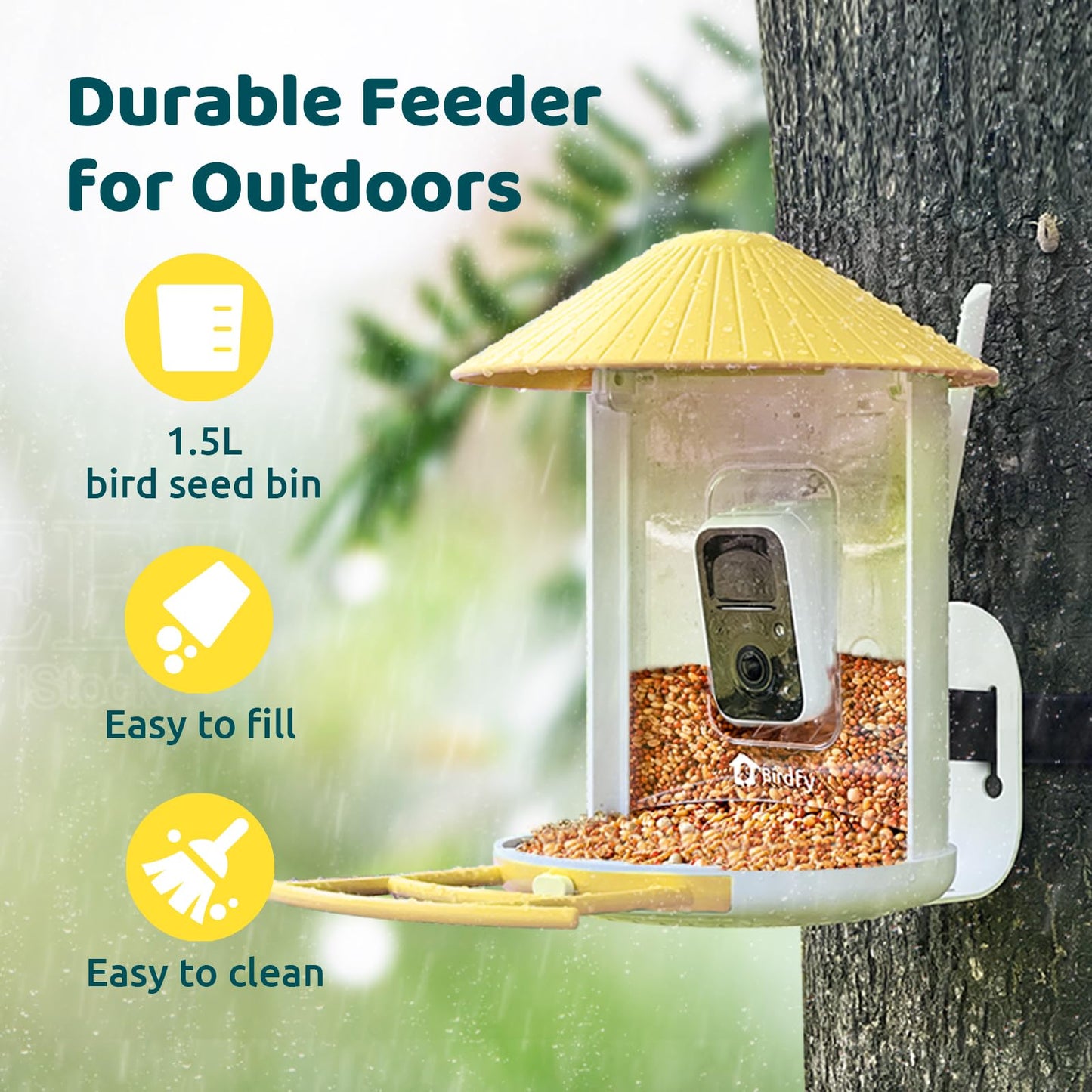 NETVUE by Birdfy Smart Bird Feeder with Camera & Shield