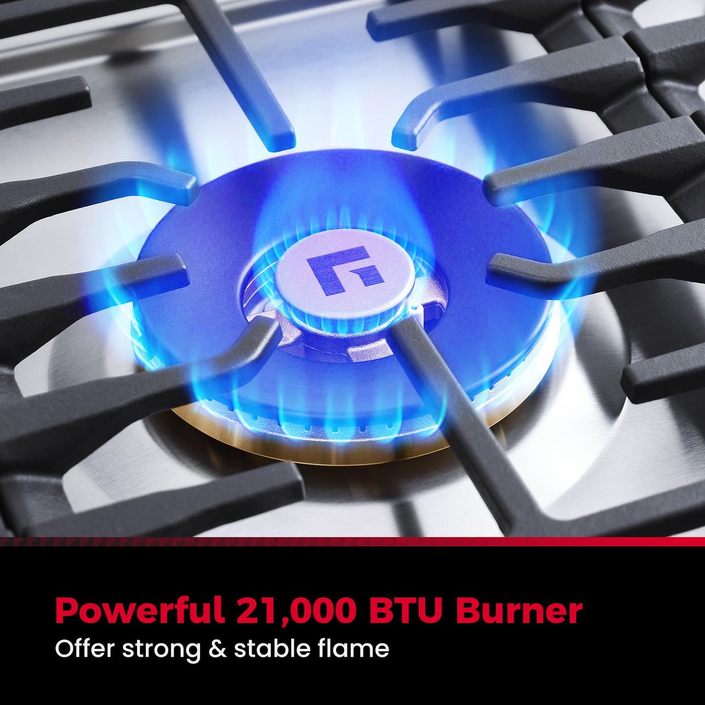 GASLAND Chef Collection 30 Inch Heavy Duty Gas Cooktop, GH4305SF 5 Burner Propane Stovetop with Backlit LED Knobs, Dishwasher Safe Grates, Reversible Cast Iron Grill/Griddle, NG/LPG Convertible