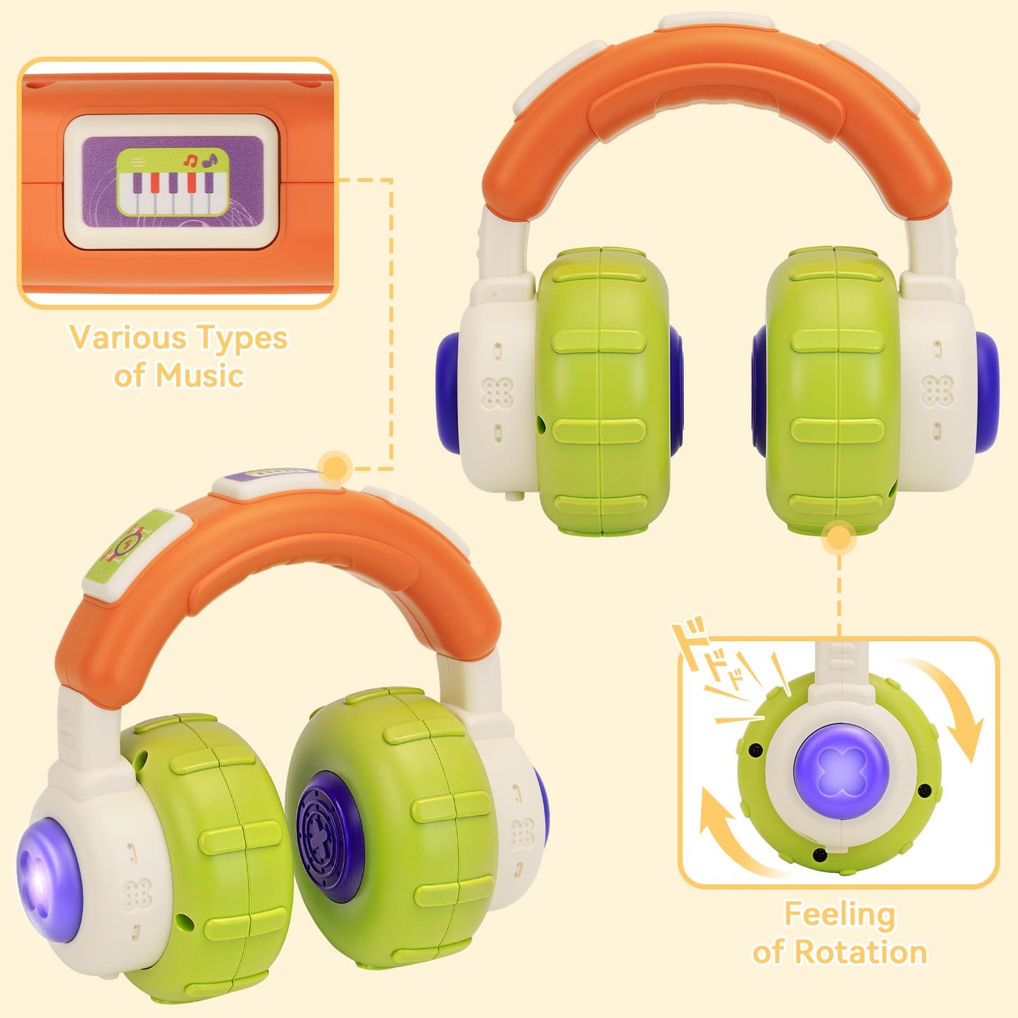 MPQMPQ Musical Toys for Babies 0-6 Months - 1 2 Year Old Toddlers Boy Girl Gifts with Light & Music Toys for 1 + Year Old, 1st Learning Educational Motor Skills Sensory Toy