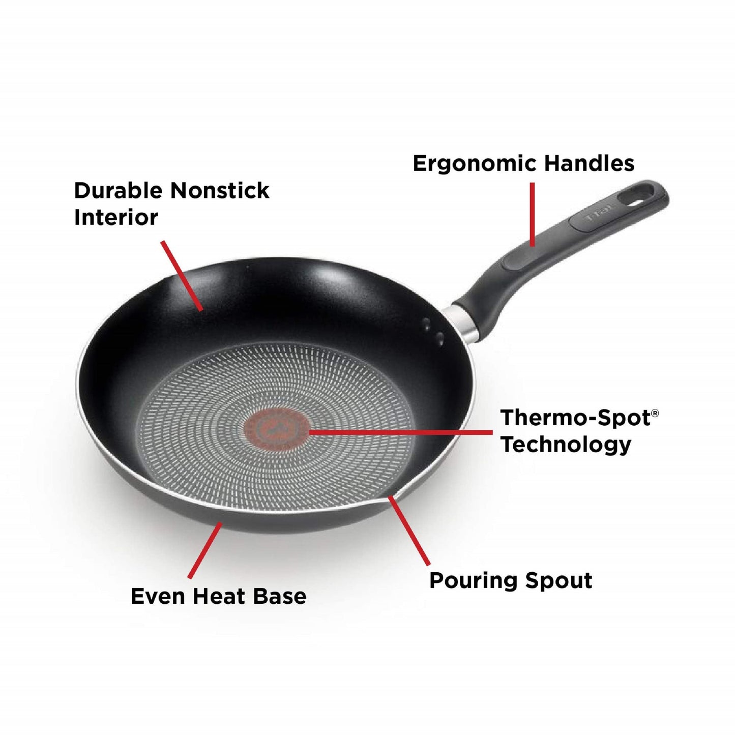 T-fal Initiatives Nonstick Cookware Set 18 Piece, Oven Broiler Safe 350F, Kitchen Cooking Set w/Fry Pans, Saucepans, Stockpots, Skillet, Spoons, Lids Pots and Pans Set Non Stick Dishwasher Safe Black
