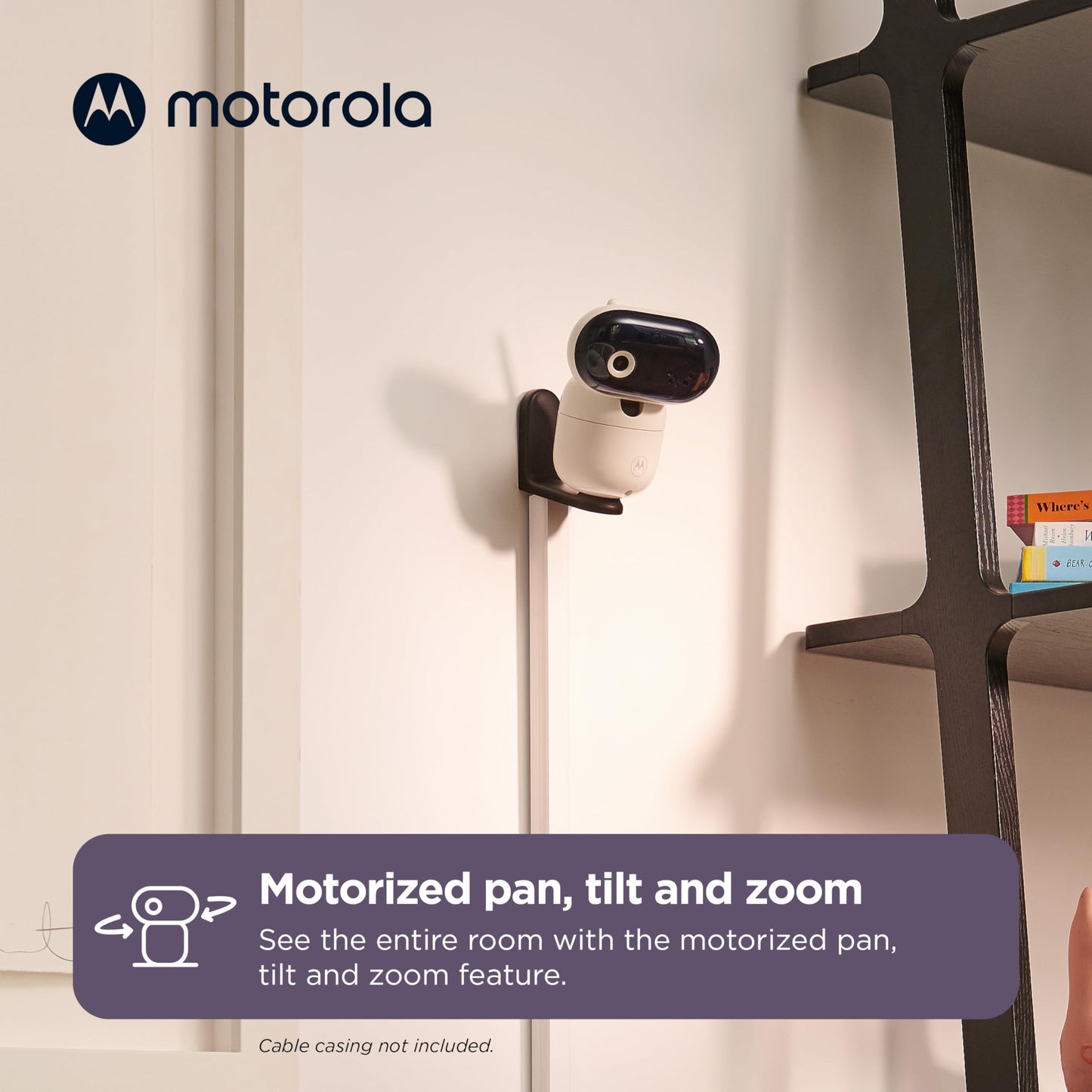 Motorola Nursery PIP1510 Connect Baby Monitor Camera, 5", WiFi, Wall Mount, HD 1080p, 1000ft Range, 2-Way Audio, Pan/Tilt/Zoom, Room Temp, Lullabies