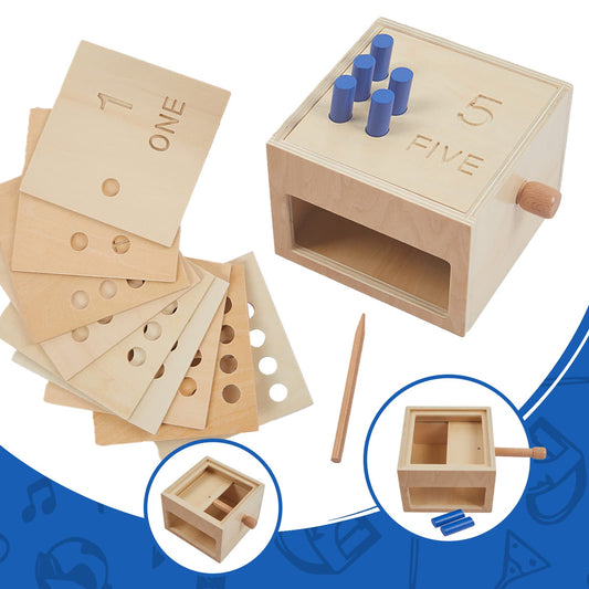 Wooden Montessori Toddler Counting Peg Board Box - Numbers & Math Toys for 1-3 Year Olds