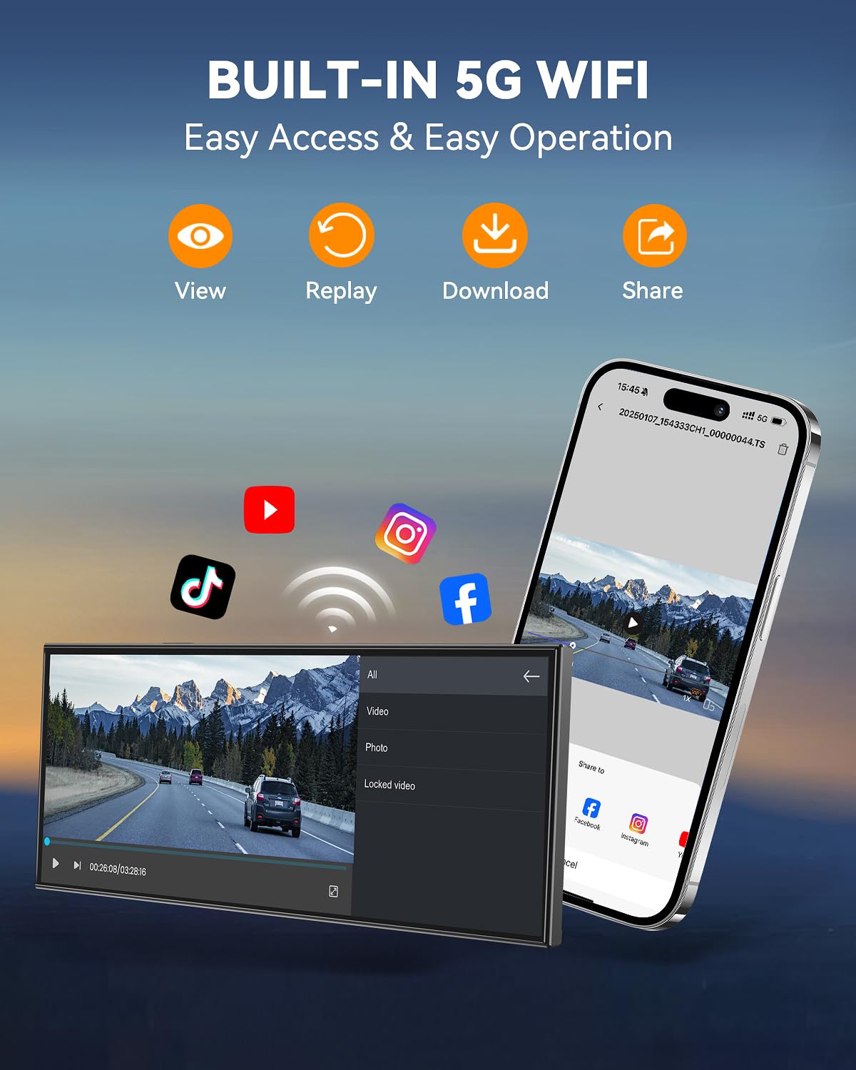 11.5" Largest Wireless Carplay Screen for Car, Portable Apple Carplay & Android Auto Touch Screen, 4K Dash Cam/App Control/1080p Backup Camera/Mirror Link/Voice Control/GPS/Bluetooth,for All Vehicles