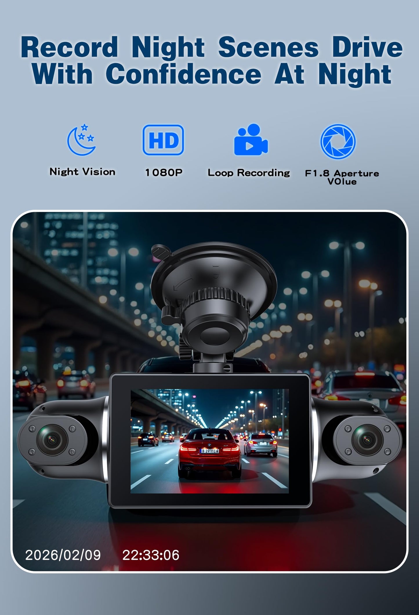360° Dash Cam Front and Rear View 4 Channel Dash Camera FHD 2K+1080Px3 for Car, Inside/Back 170°+2x150°+170° Wide Angle, 8 IR Lamps Night Vision,WiFi,GPS, APP,G-Sensor with 64GB Card,24/7 Parking Mode