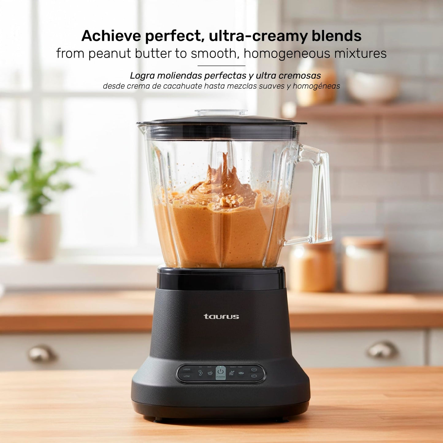 High-Performance Countertop Blender – 1500W Professional Power, 8 Presets, 64oz Tritan Jar, Self-Cleaning, Smoothie & Hot Soup Maker for Home & Kitchen, Blaze by Taurus