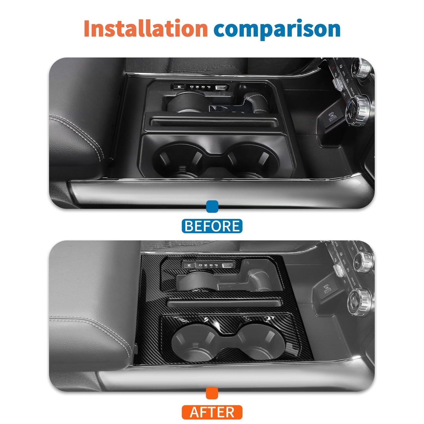 JeCar 12pcs Carbon Fiber Interior Trim Kit for 2021+ Ford F150 Interior Accessories