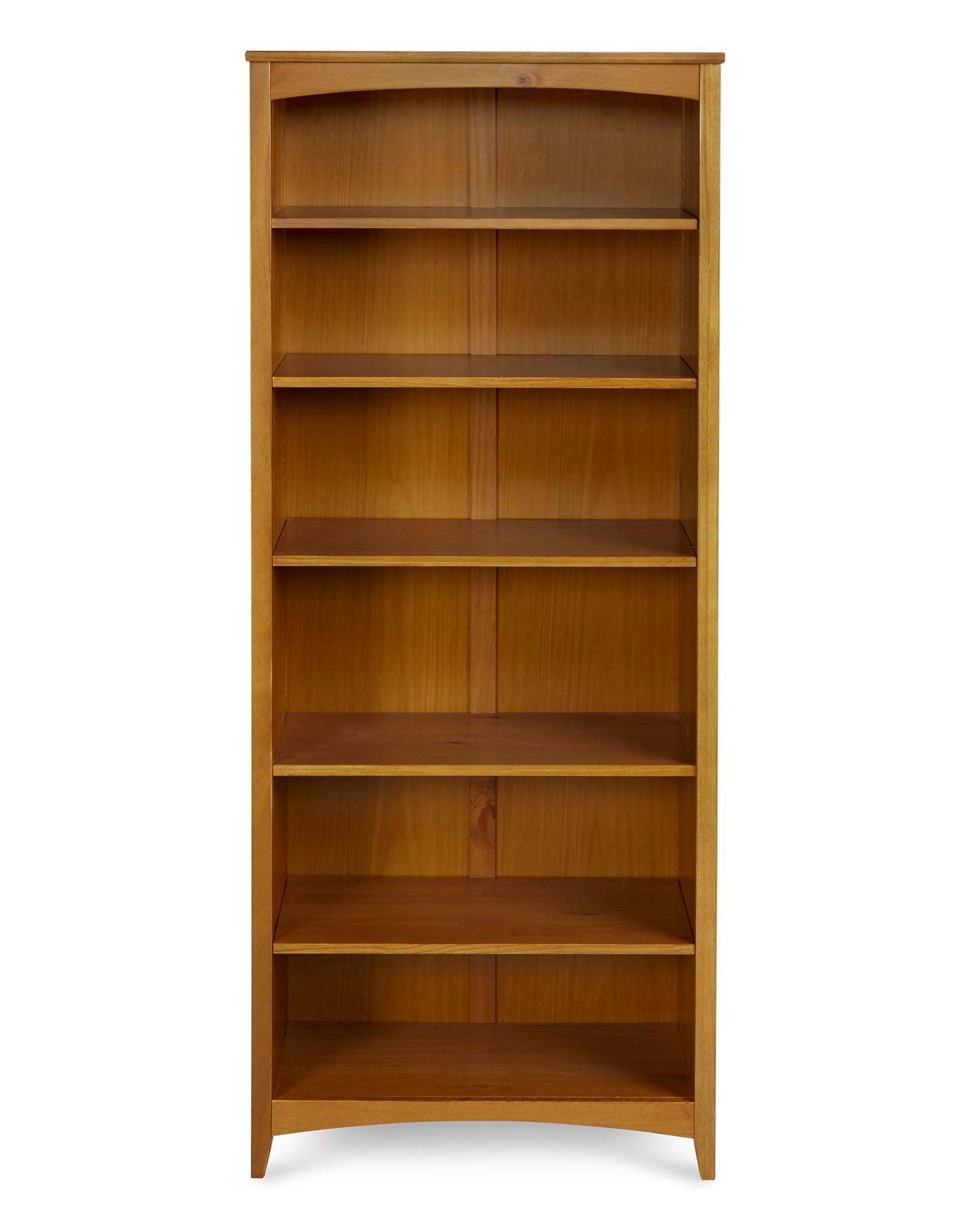 Camaflexi Shaker Style 6 Shelf Bookcase / Solid Wood / 72 inch Tall / Adjustable Shelving / Closed Back / Display Bookshelf for Living Room, Bedroom, Home and Office, Cherry