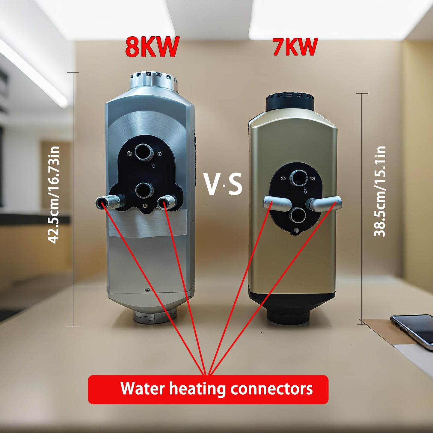 8kW Diesel Heater 24V All-in-One Water -Air Heater with LCD Display,Aviation Plug,Auto Temp Control,for RV Water Tank Heating, Diesel Parking Heater for RVs, Trucks, Ships