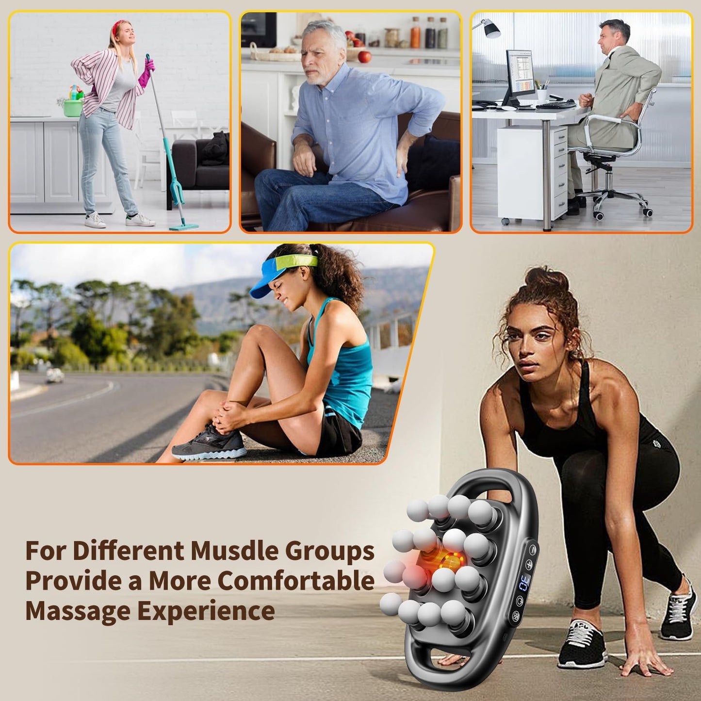 VTT 16-Head Massage Gun Set, Deep Tissue Percussion Massager with 3 Modes & 30 Intensities,Quiet Muscle Massage Gun for Back,Shoulders, Legs, Foot, Body Muscle Pain Relief