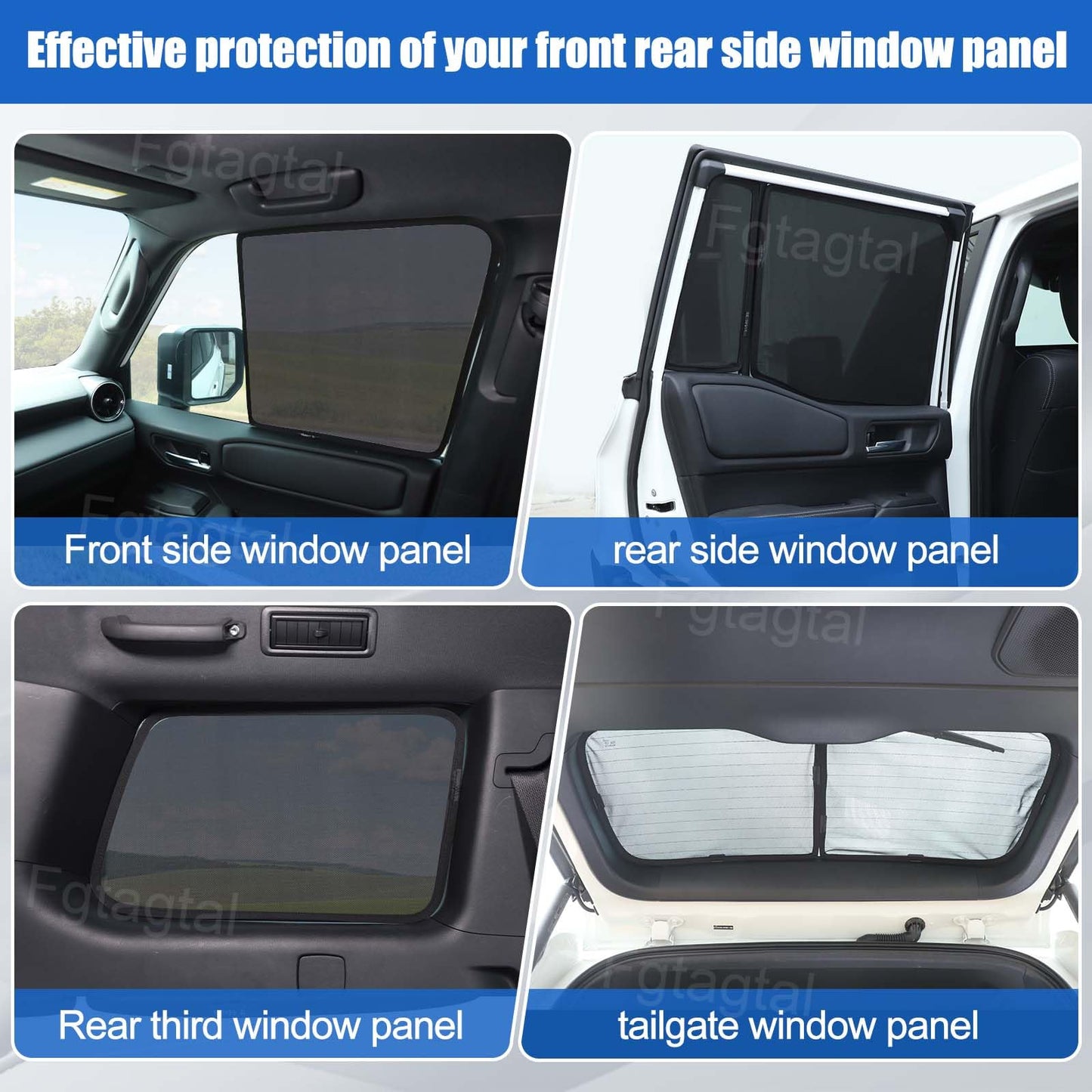 Car Window Shades Fit for Toyota Land Cruiser 250 Prado J250 LC250 2024 2025, Front Rear Side Window Screens Mesh Window Sun Shade Glare Shield and UV Rays Protection and Keeps Vehicle Cool, 10PCS