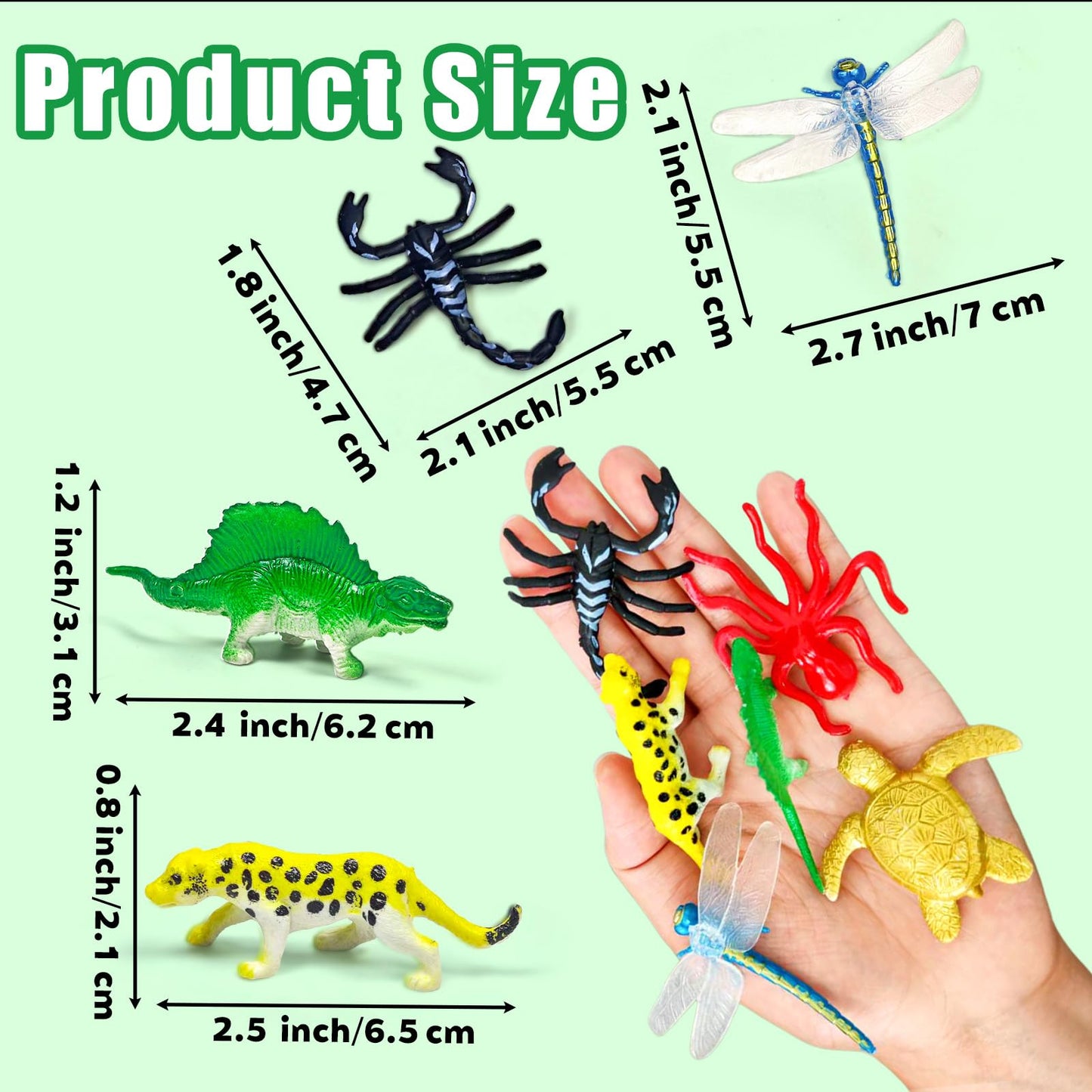 AQXYTK 120 Pcs Small Animal Figures, Mini Jungle Animal Toy Set, Realistic Wild Forest Playset, Zoo, Ocean, Insect, Plastic Animals Figurines, Dinosaur Party Favors, Easter Gifts for Boys and Girls