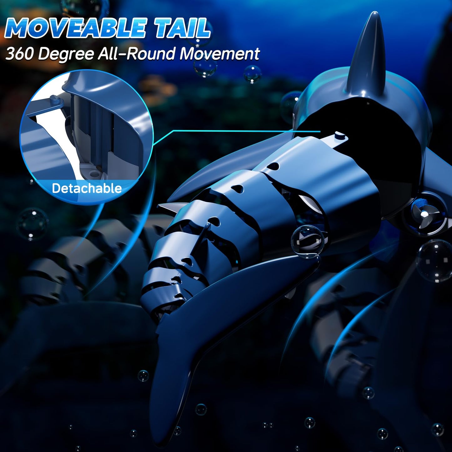 Remote Control Shark Toys for Boys Kids, 1:18 Scale High Simulation Shark for Pool, 2.4Ghz Electric RC Fish Boat Toys with Light & Spray, Toy Sharks Gifts for 6 7 8 9 Year olds Kid Boys Girls