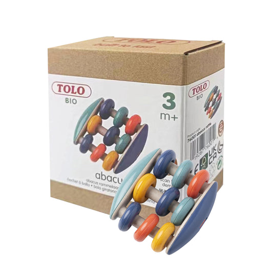Tolo Wooden Baby Rattle Toy for Infants 3+ Months | Colorful Abacus Rattle for Babies | Sensory Teething Toy | Montessori Baby Toy for Grasping, Hand-Eye Coordination & Early Learning Development