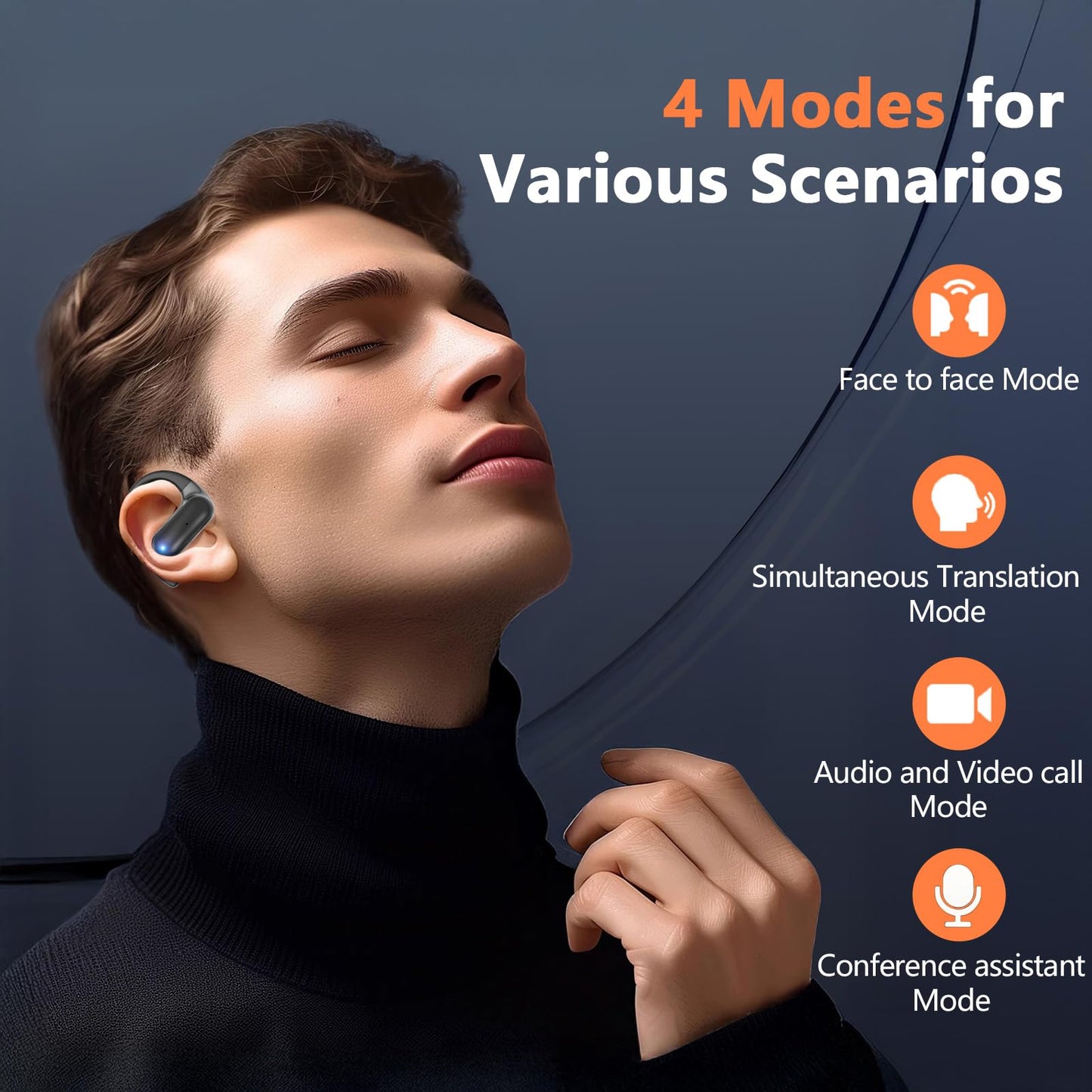PPBP AI Translation Earbuds Real Time,182 Language Translator Earbuds,5-in-1 Open Ear Translator Device,Audifonos Traductores Inglés Español,Translating Earbud for Travel Learning with Charging Case