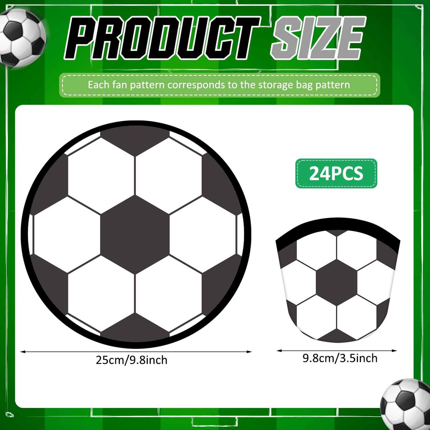 Gejoy 24 Pcs Volleyball Baseball Foldable Fan Rugby Basketball Soccer Handheld Round Folding Flying Disc for Women Man Daily Use Sports Festival Wedding Party Favors Decorations Portable, 8 Style
