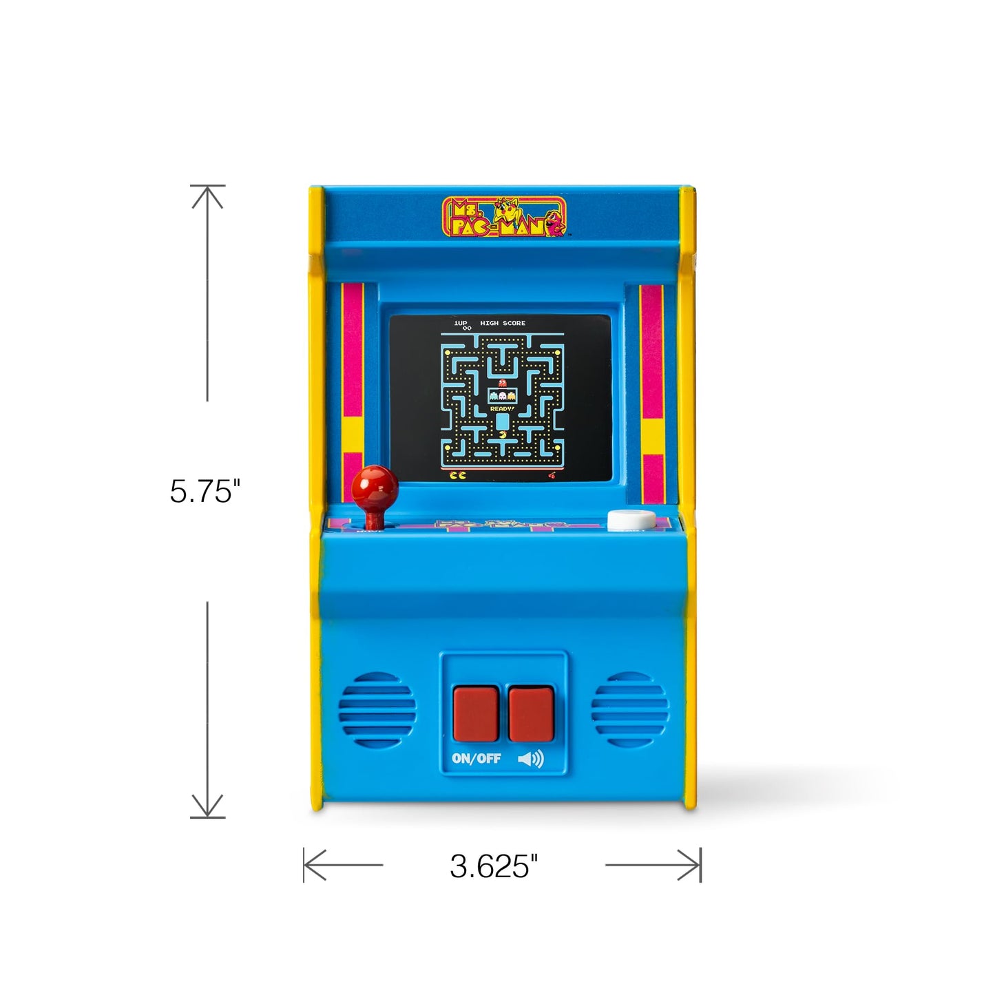 Arcade Classics Ms. Pac-Man - Retro Mini Arcade Game, Full Color Screen, Classic Handheld Electronic Game Console, 90s Toy, Great Gift for Kids 8+