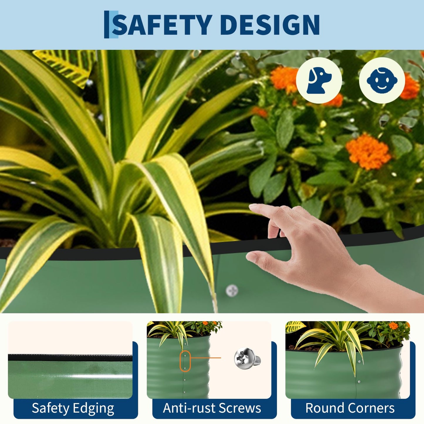 GarveeLife 2 Pcs Raised Garden Beds Outdoor 6x3x2 ft - Galvanized Steel Planter Box for Vegetables, Flowers, Rust-Resistant Garden Box, Easy Assembly Raised Beds, Durable Planters for Outdoor Plants