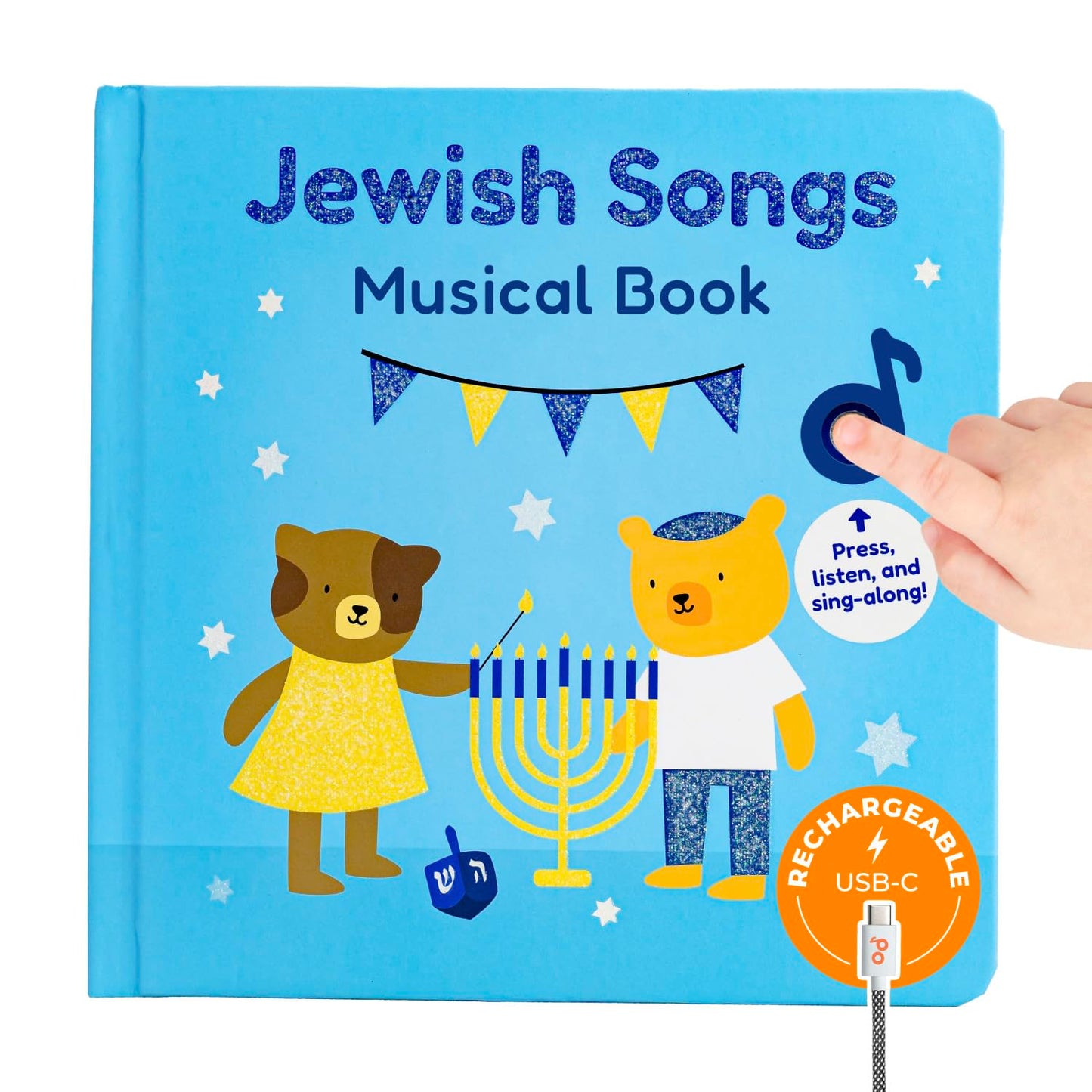 Calis Books Jewish Sound Book - Hanukkah for Children, Celebrate Jewish Holidays with six Traditional Songs in Hebrew, Shabbat, Hanukkah, Rosh Hashanah, Purim, Passover