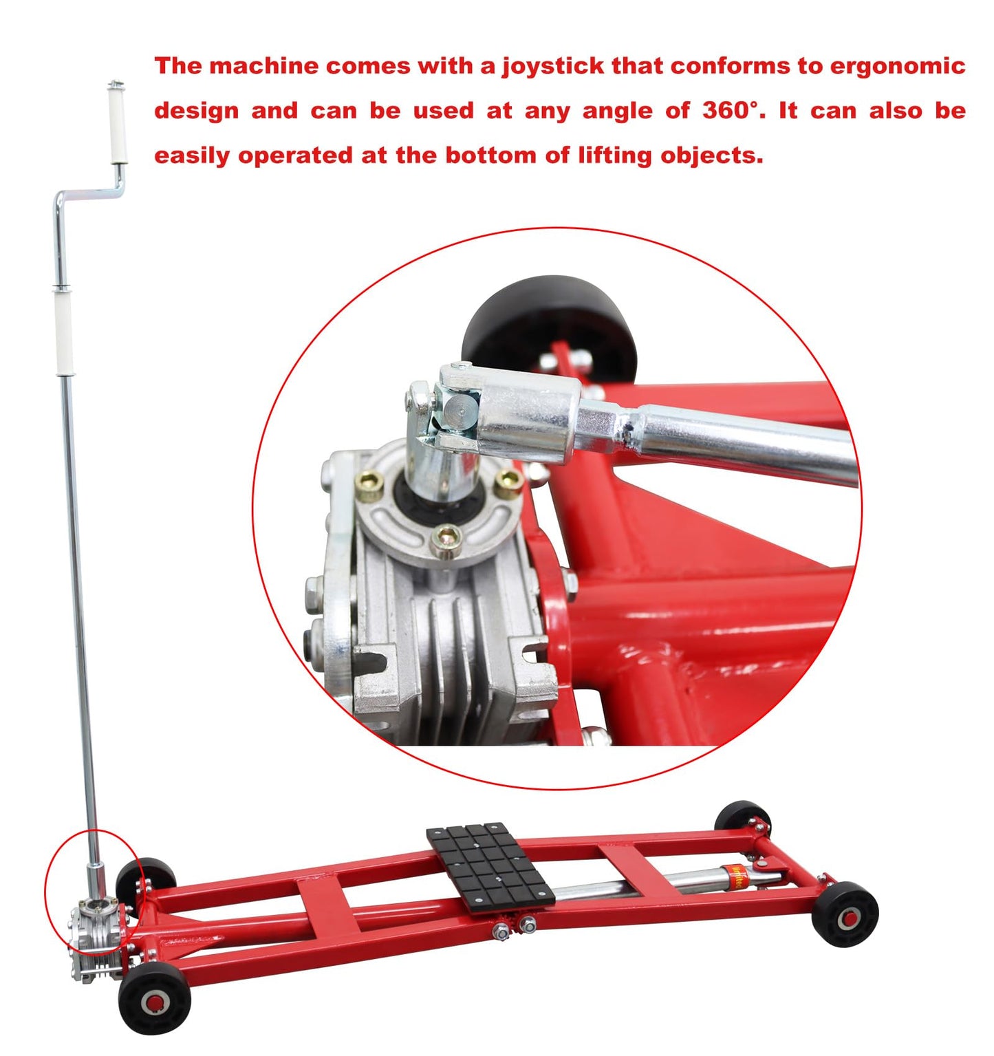 Heavy-Duty Scissor Jack Lift - 4409 lbs/2000kg Capacity, Adjustable Height (4.3"-18.5"), Portable Turbine Hoist Car Lift with 360° Joystick & Rubber Casters