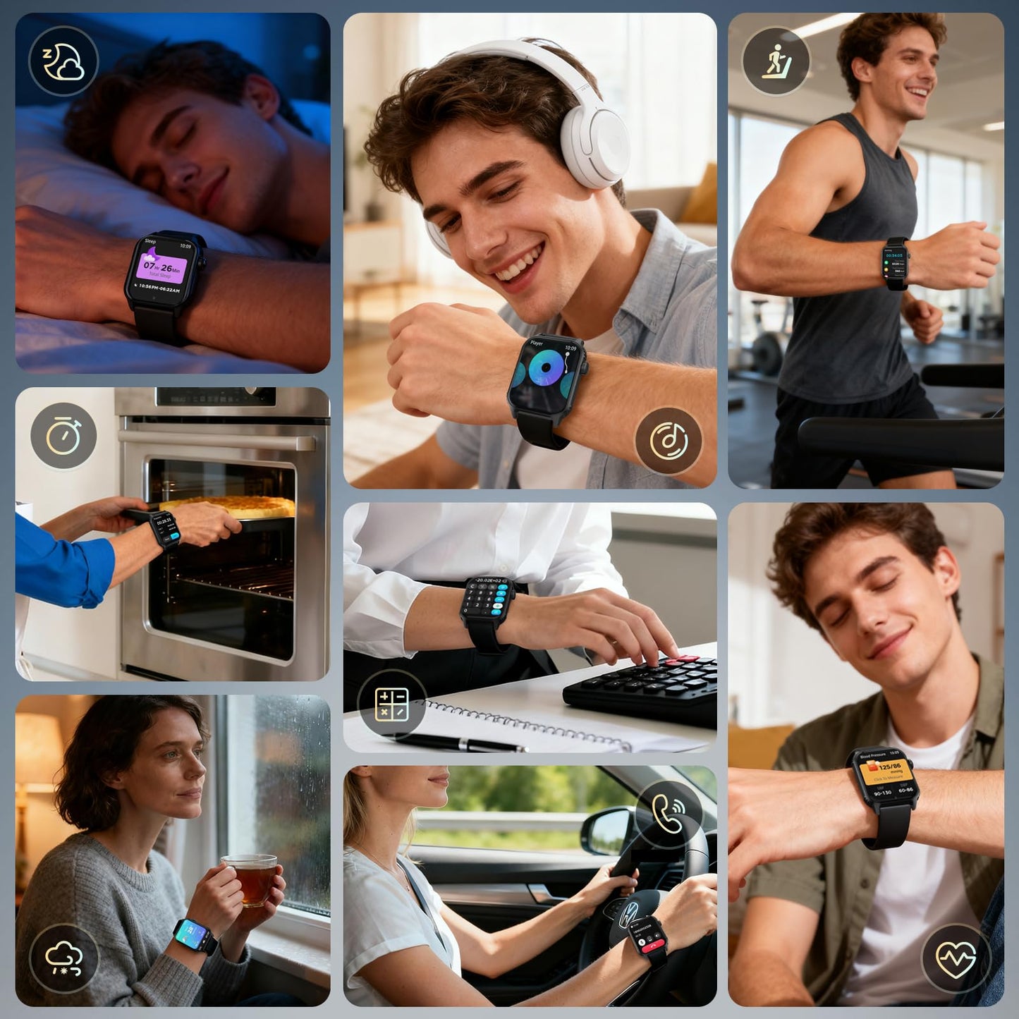 DIVOAZBVO Smart Watch for Men, 120+ Sports Modes Smartwatch with 1.83" HD Touchsreen, Sleep Monitor, IP67 Waterproof, Bluetooth Call & Music Control Fitness Watch for iPhone/Android Black