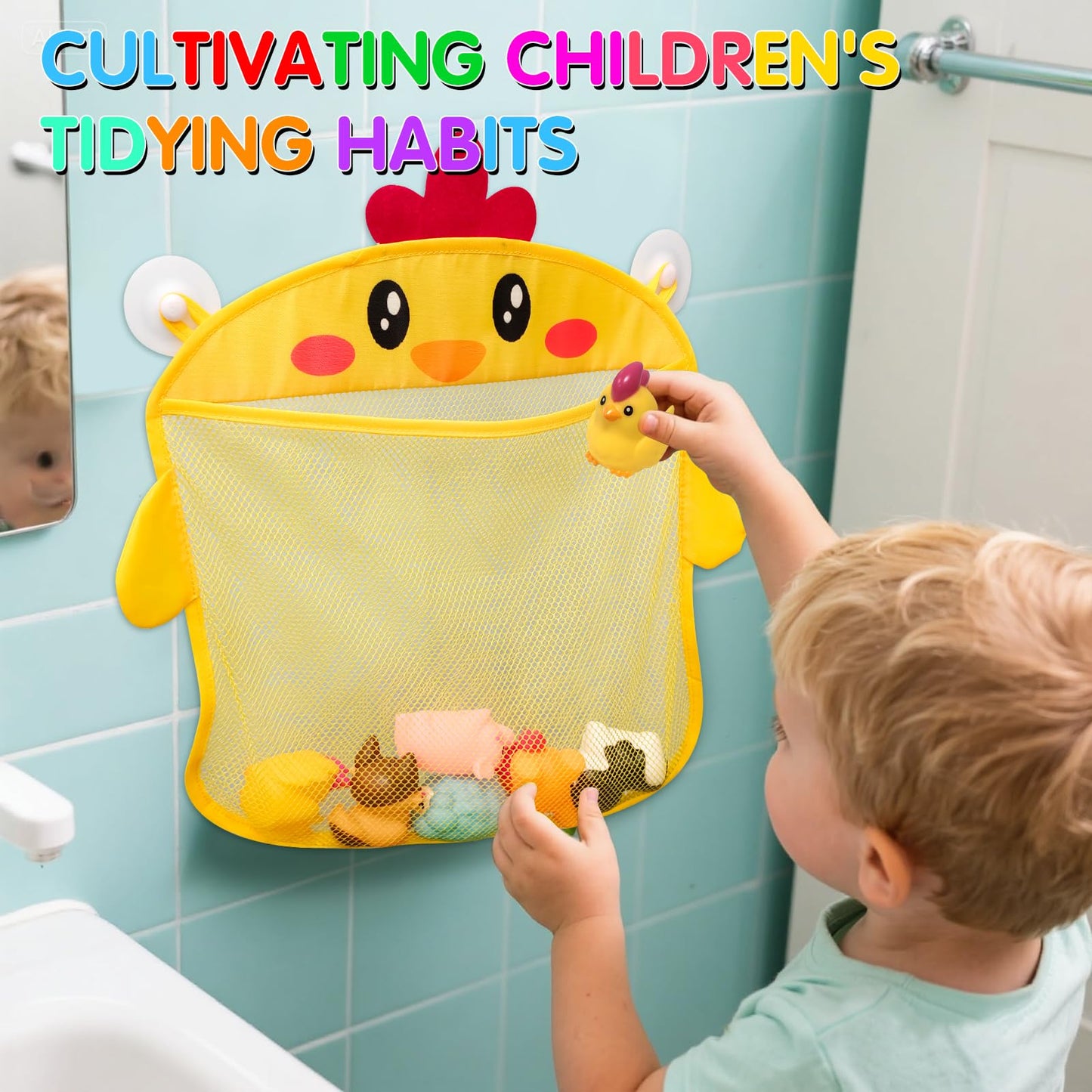 No Hole Mold Free Bath Toys for Toddlers 1-3, Animal Water Toys for 6-12 Months Infants with Storage Bag, Soft Squeezable Water Toys for Babies and Toddlers, for Pool, Bathtub, Beach, Tub