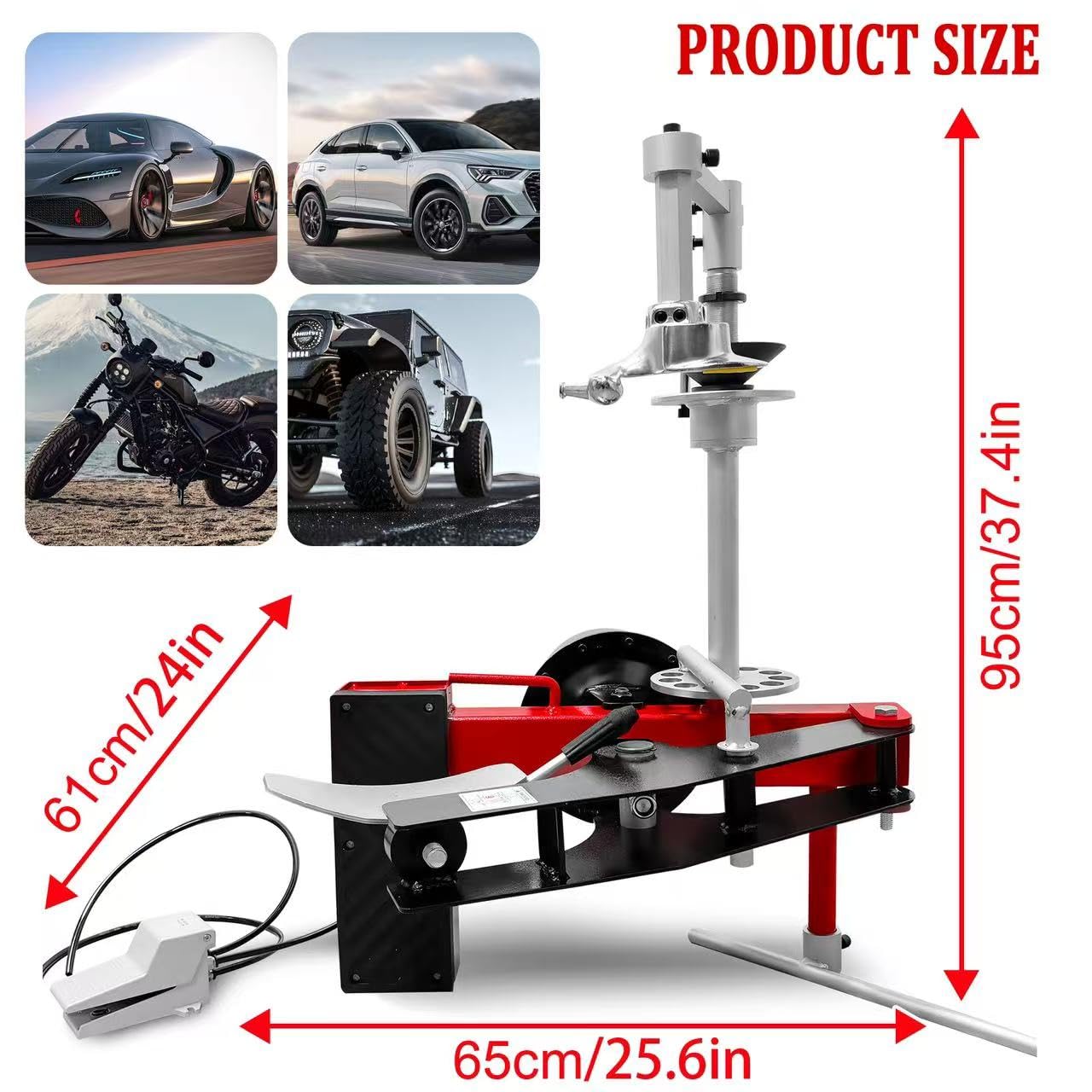 Manual Tire Changer Tire Machine Wheel Changers Machine Perfect for Outdoor & Mobile Car Repairs