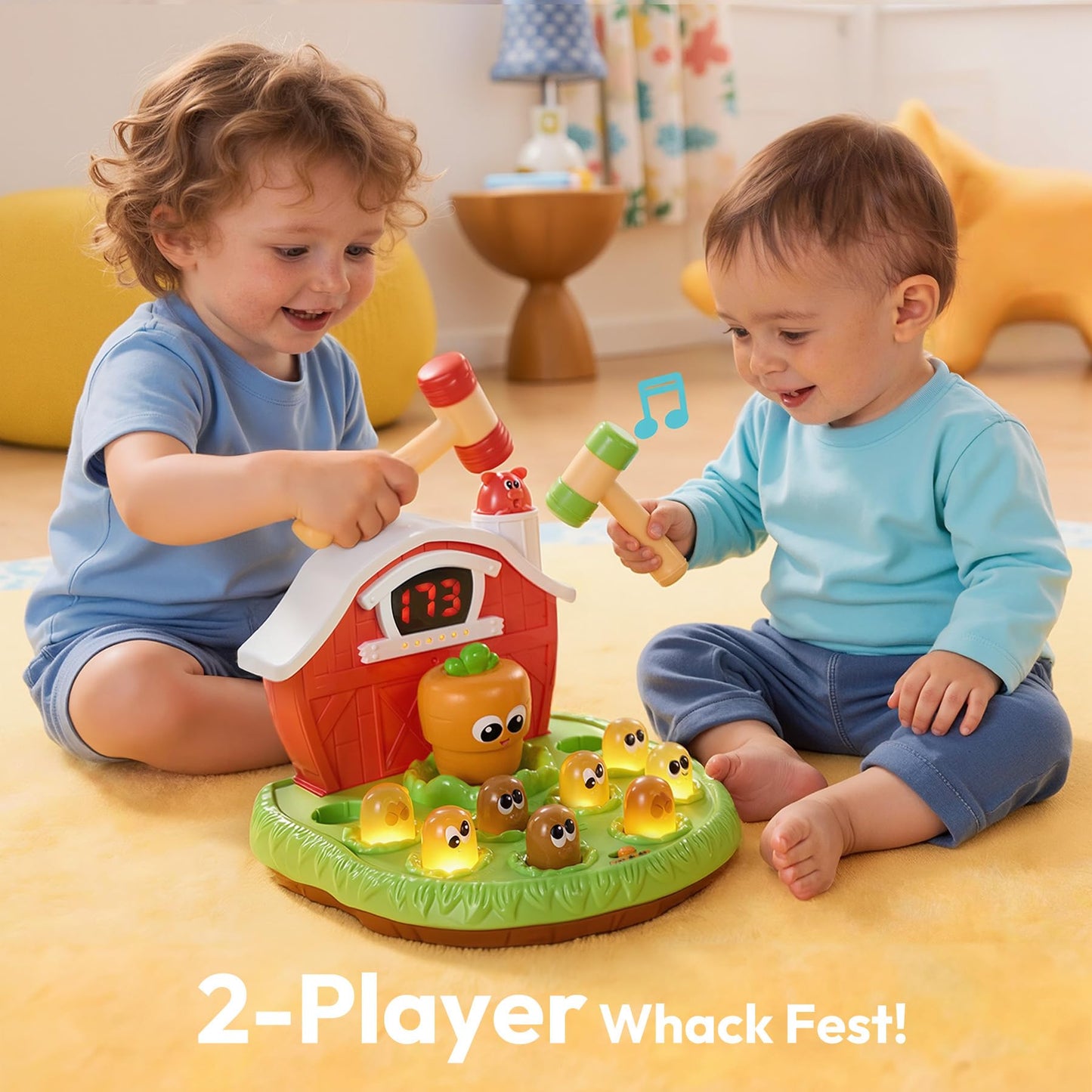 lalalark Whack Game for Toddlers Age 2 3 4 5, Light & Sound, 4 Modes, 40 Levels, Baby Toy Gifts for Early Learning, Birthday Gift for Toddler Boy Girl Toys