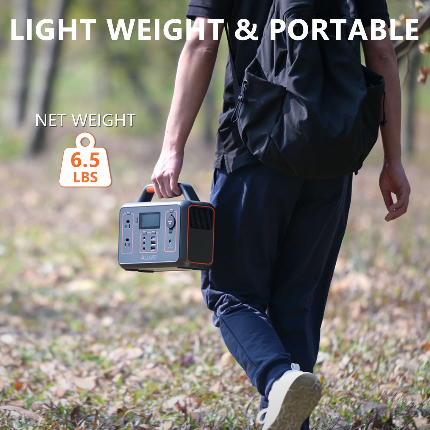 ALLWEI Portable Power Station 300W, 280Wh Solar Generator with 110V Pure Sine Wave AC Outlet, Backup Lithium Battery Generator for CPAP Outdoor RV Camping Emergency Home Use