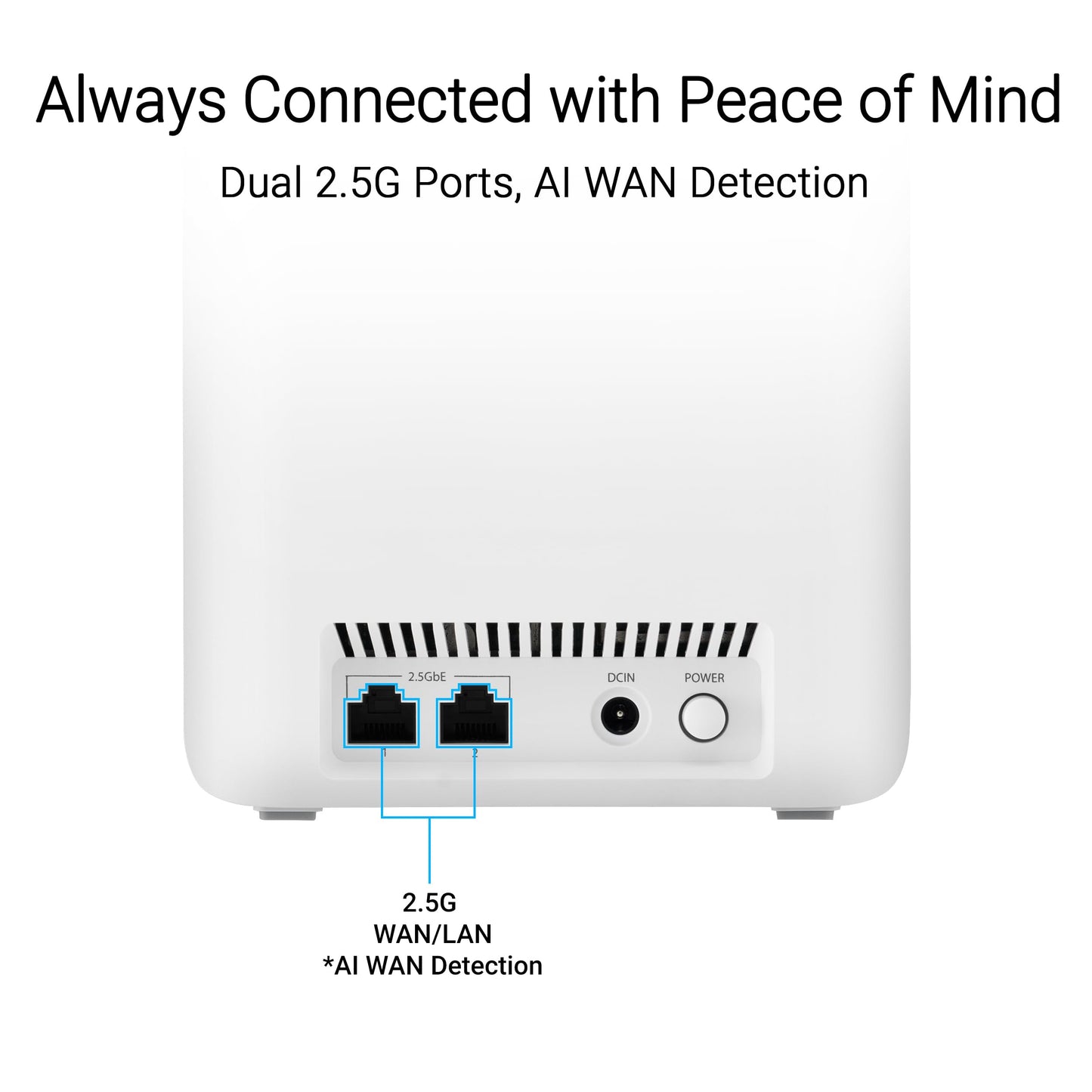 ASUS ZenWiFi BD5 Dual-Band WiFi 7 Mesh, 5000 Mbps, 6800 sq.ft (3pk), Dual 2.5G Ports, Security and Parental Controls Included, Smart Home Master SSIDs