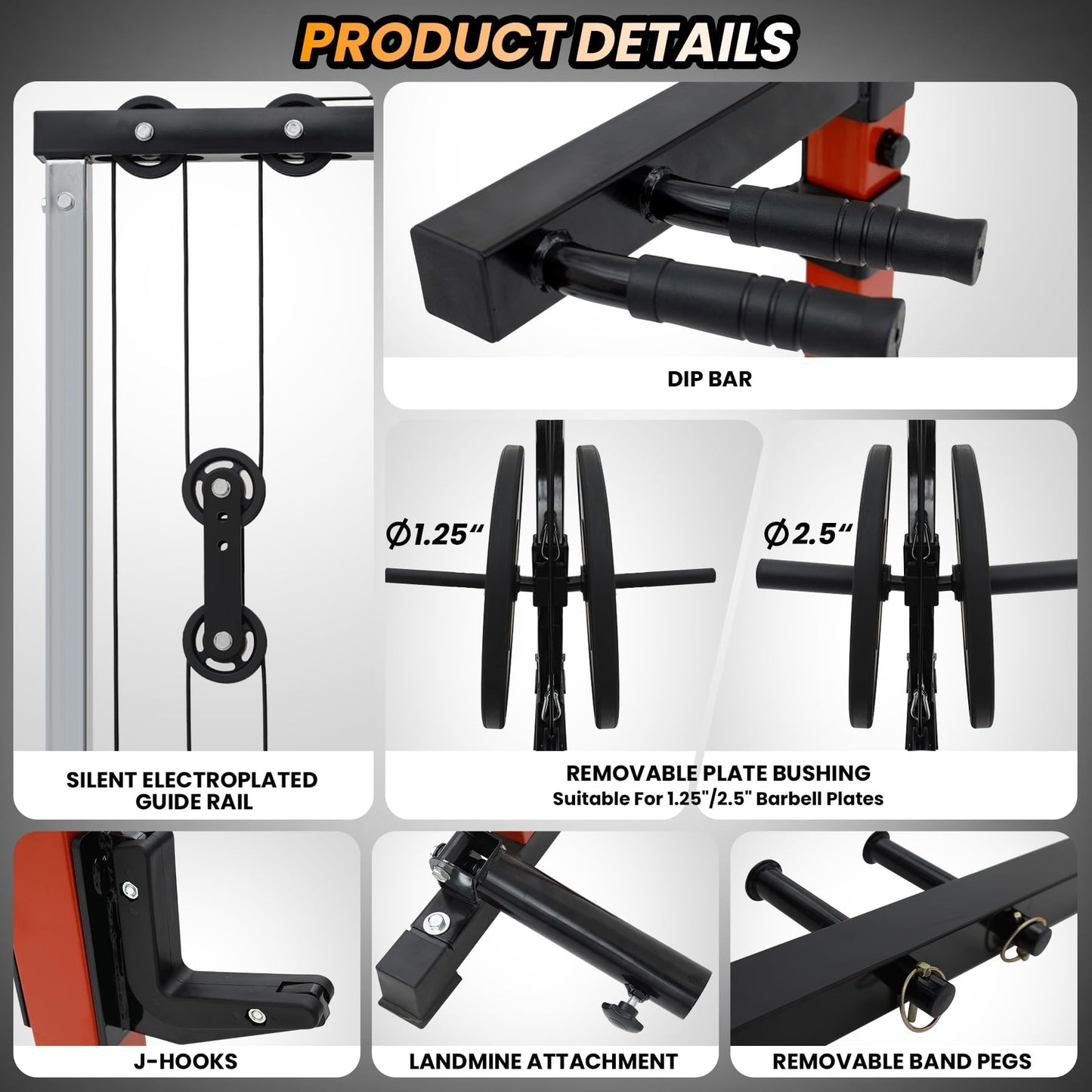 GAOMON Multi-Function Power Rack - Heavy-Duty Power Cage with LAT Pulldown, Cable Pulley, j-Hooks, Dip Bars, Landmine Attachment (1600 LBS Weight Capacity) for Home Gym