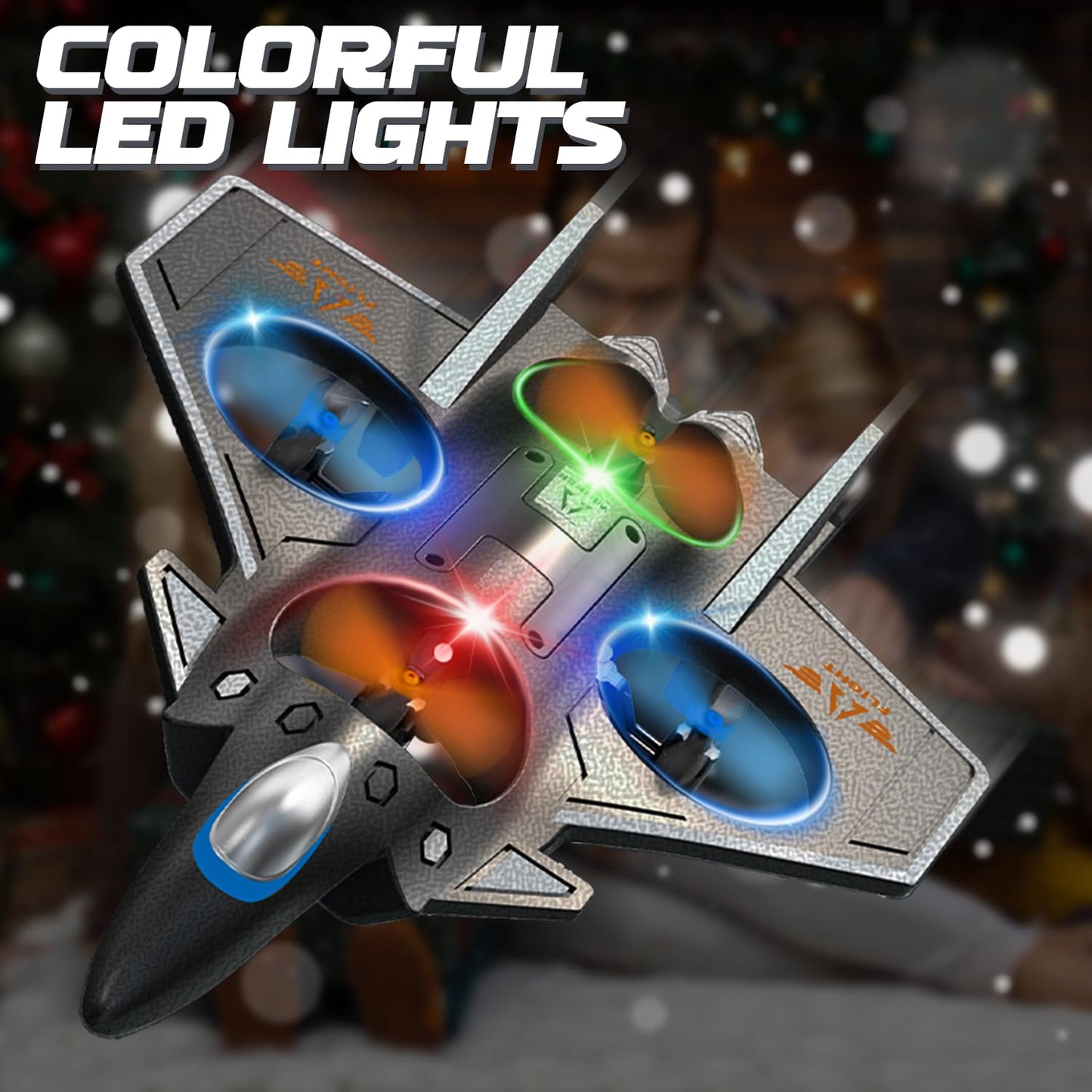 Snugzy Foam RC Plane Remote Control Airplanes for Kids 8-16, 360° Flip Stunt Roll RC Airplane with Colorful Lights, Airplane Toys Gifts for Boys