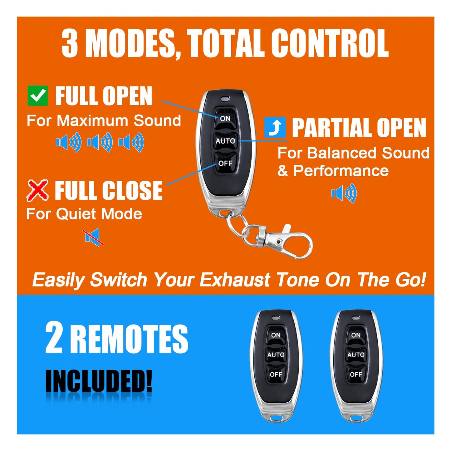 2.5 Inch Electric Valved Muffler Exhaust Cutout with Muffler Cat Back Exhaust System Kit