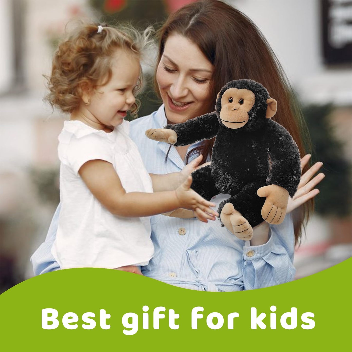 Hideekoog Realistic Chimpanzee Stuffed Animal Toys, 13” Wild Monkey Zoo Stuffed Animal Gorilla Plush Soft Toys Hugged, The Best Gift for Boys and Girls on Birthdays and Christmas