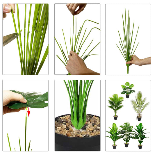 Rozwkeo Artificial Plant in Pot Fake Tree Trunks Leaves Faux Potted for Indoor Outdoor Modern Decoration Home Office Living Room Bedroom Balcony Housewarming Gift (80cm Tropical Bird of Paradise)