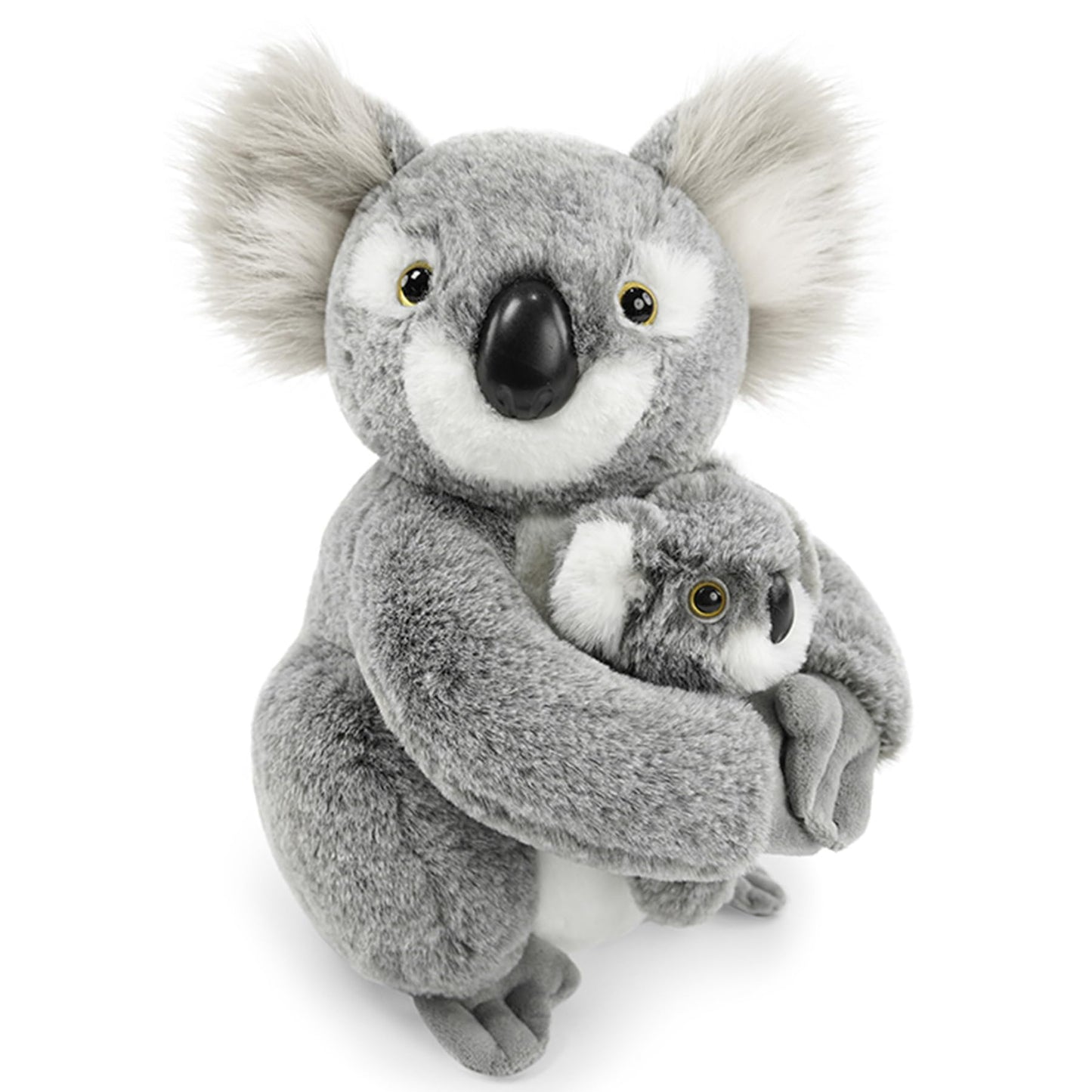 JUSTQUNSEEN 2PCS Koala Stuffed Animal with Baby Hugging Koala Bear Plush Toy 10 Inch Cute Soft Mom and Baby Plushies for Girls Girlfriend Women Valentines Day Gifts Kawaii Room Decor Love Present