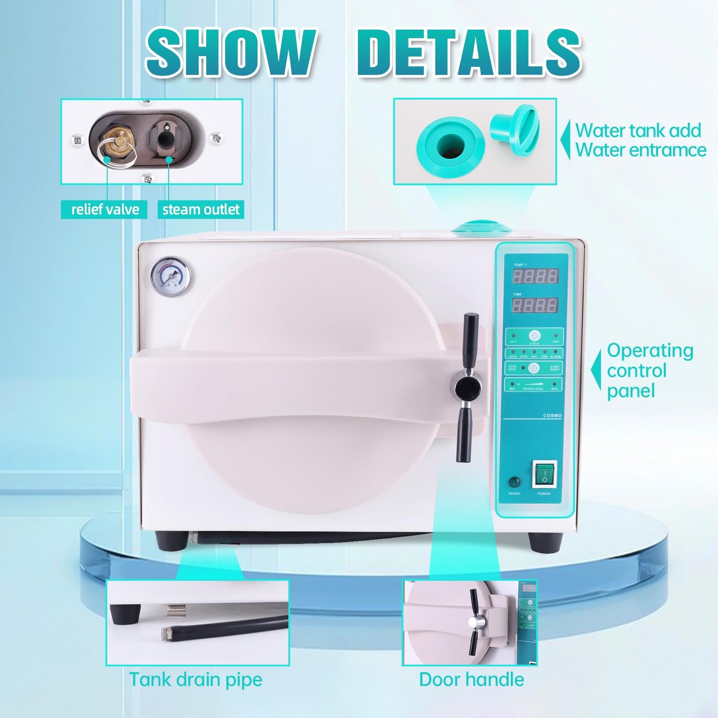 DACAT-RICHFU 18L TR250C Lab Autoclave with Drying Function Water Storage Tank