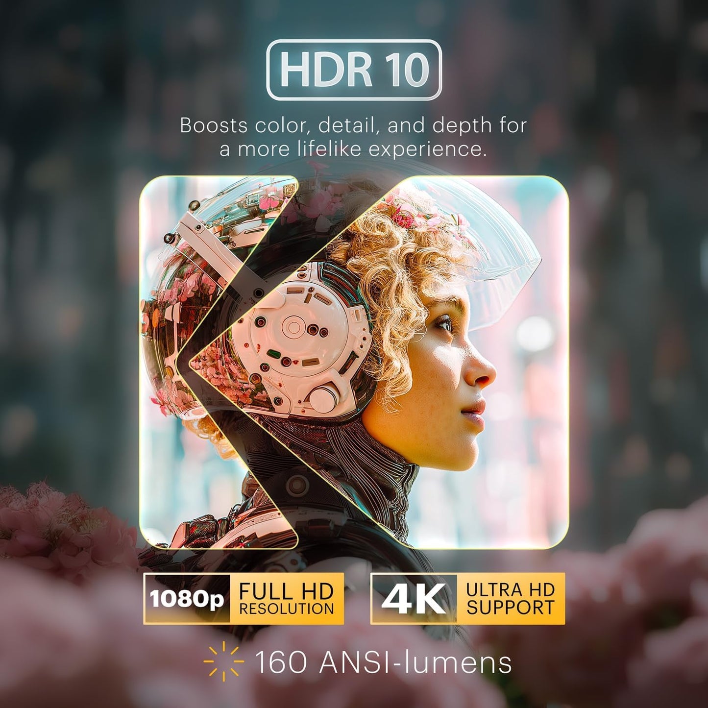 Kodak Luma 500 Mini Projector | 1080p Full HD Portable Outdoor Projector with Wi-Fi, Bluetooth, HDMI & USB | Google TV 11.0 OS, Netflix Certified, Chromecast Built-In, 150 Lumens, 150” Display
