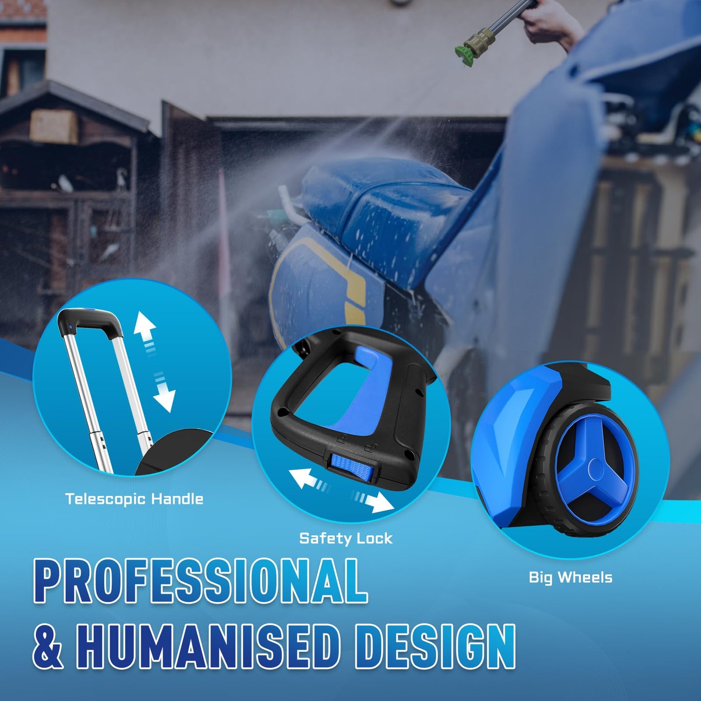 Pressure Washer 5000PSI-Max 3.5GPM Touch Screen Adjustable Pressure Power Washer with 4 Quick Connect Nozzles,Inlet Hose & Filter, Foam Cannon for Cars/Fences/Driveways Cleaning