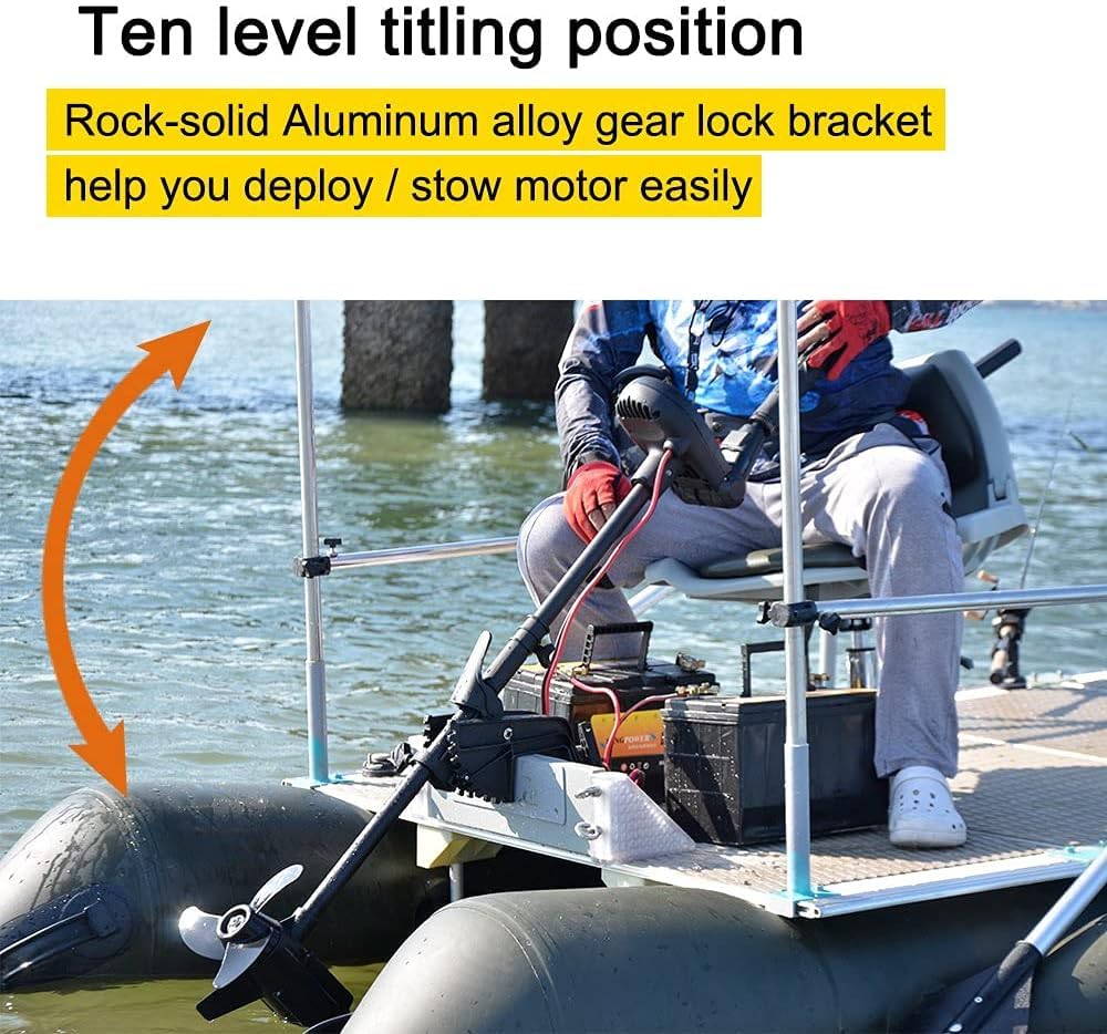 Zichen Haswing Protruar Transom-Mount Brushless Trolling Motor - 12V 65LBS Thrust, 35in. Shaft for Kayka Fishing Boat in Freshwater & Saltwater