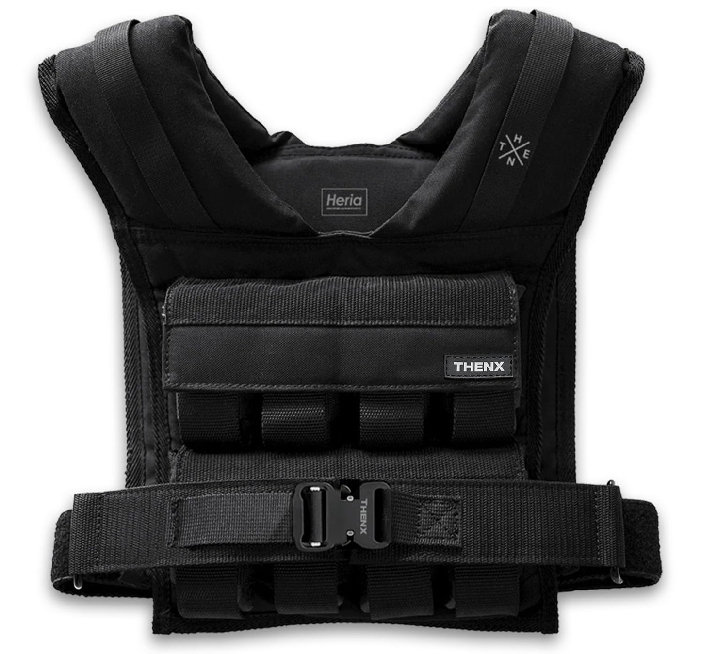 THENX Weighted Vest by Chris Heria – Adjustable Workout Vest for Men & Women – Calisthenics, Fitness, Running, Cross Training & Strength Training – Ergonomic Fit with Removable Weights – Black (Black, 40 lb)