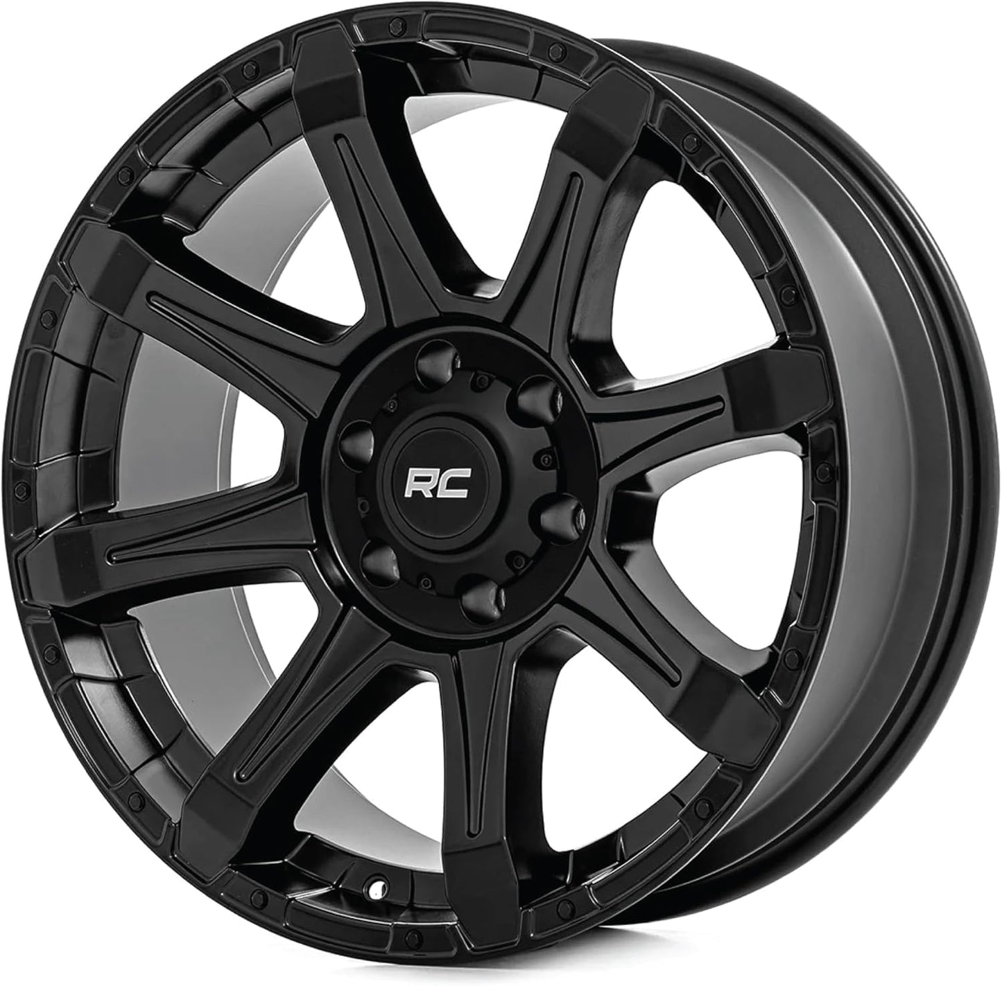 Rough Country 81 Series 20x9 Wheel - 6x5.5" Bolt Pattern, 0mm Offset, One-Piece Aluminum, Semi-Gloss Black Off-Road RIm for Trucks, Jeeps, SUV