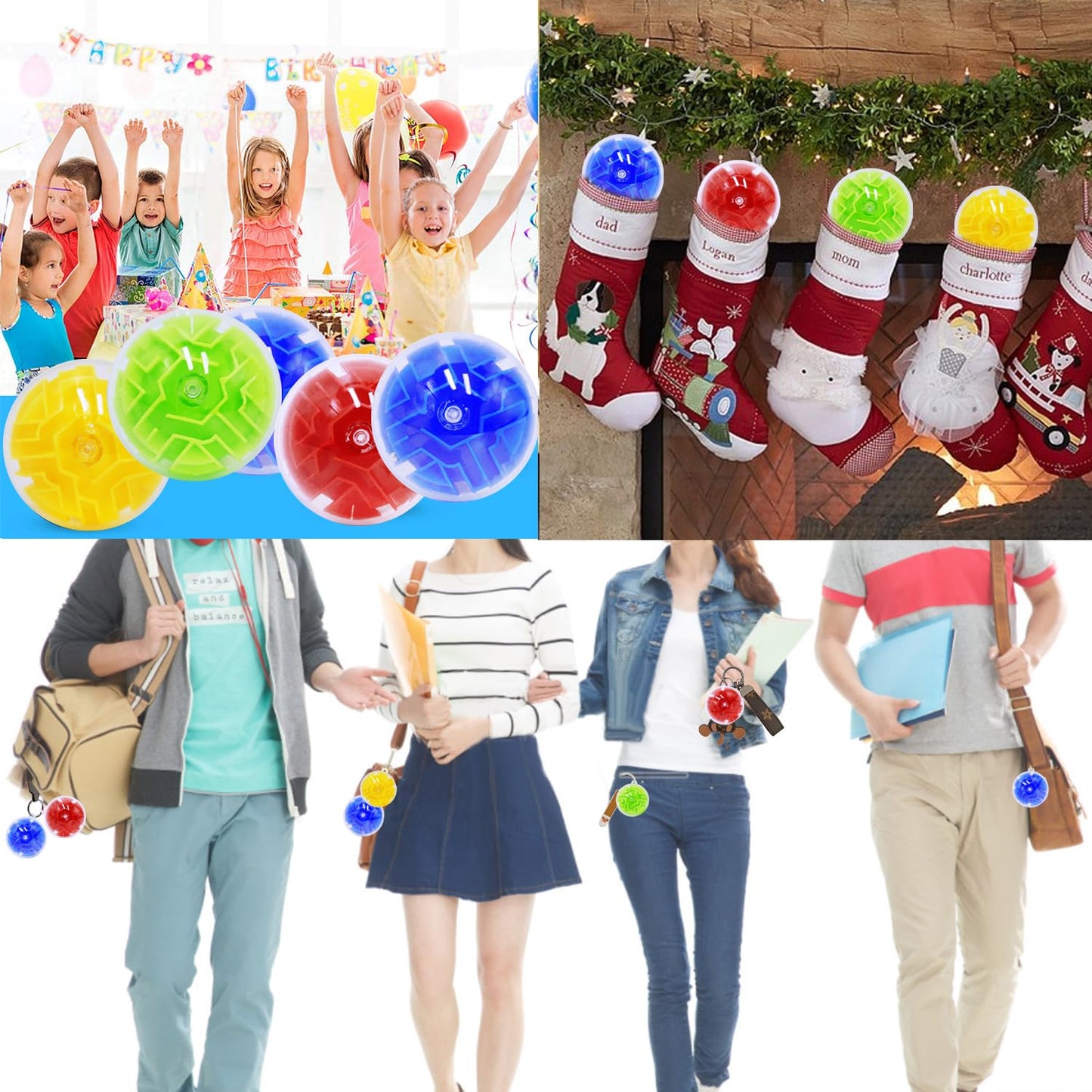 100PCS Brain Teaser Puzzle Ball Fidget Toys Bulk, Mini 3D Maze Balls Puzzles Games Party Favors for Kids 4-8 8-12,Classroom Prizes Stocking Stuffers for Boy Girl Gifts Carnival Prizes Birthday Goodie