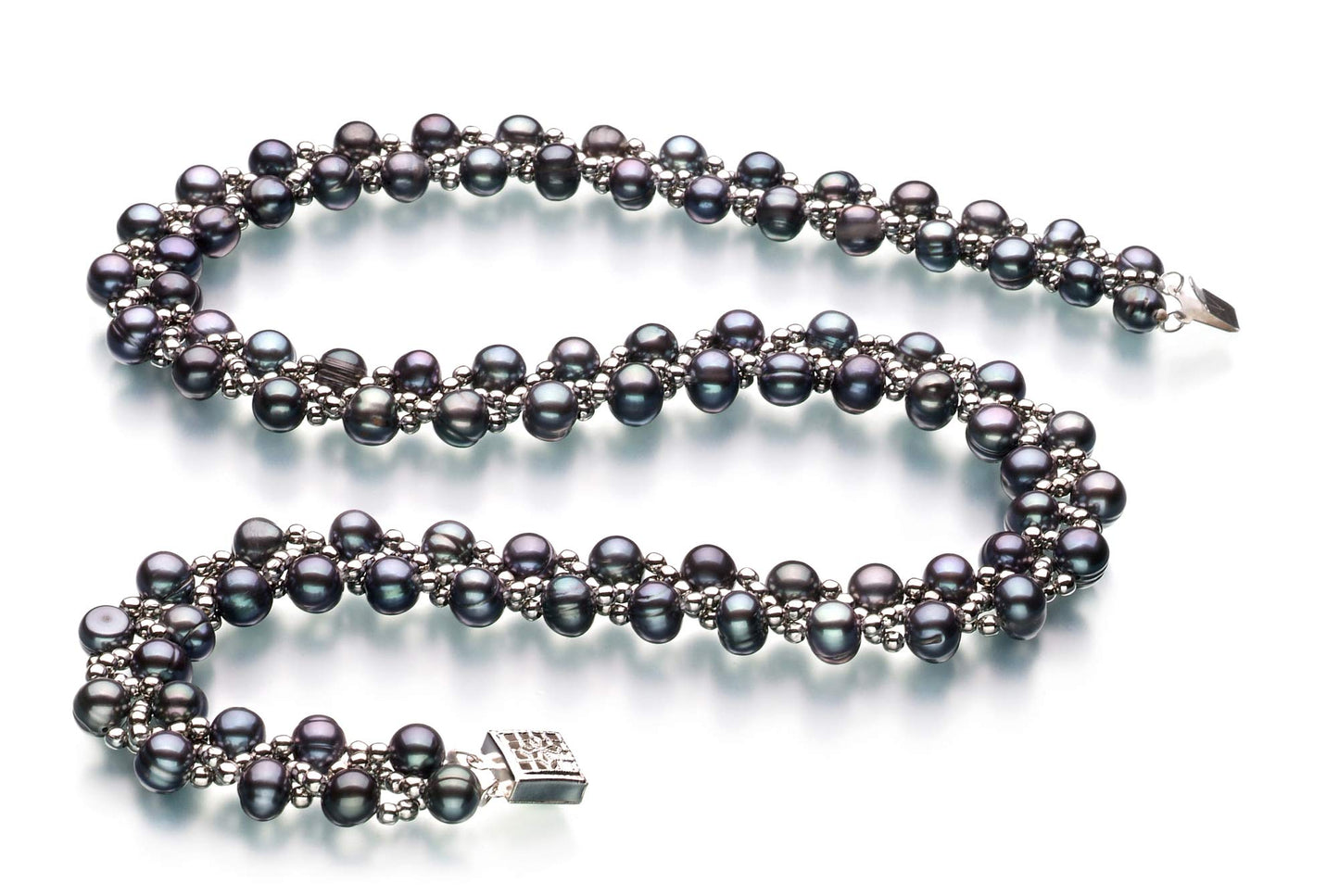 Weave Black 6-7mm A Quality Freshwater Cultured Pearl Set For Women