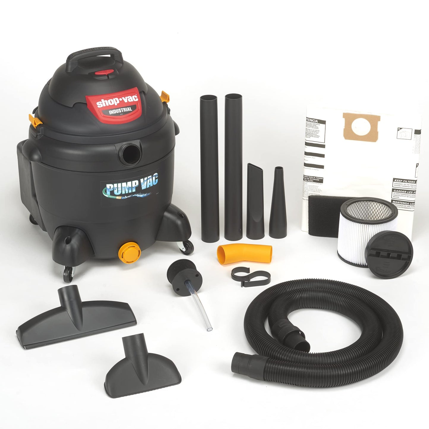 Shop-Vac 9601806 18 Gallon Wet/Dry Utility Vacuum, 6.0 Peak HP, 2.5 Inch Diameter x 8 Foot Hose, 20 Foot Cord, Design For Powerful Suction