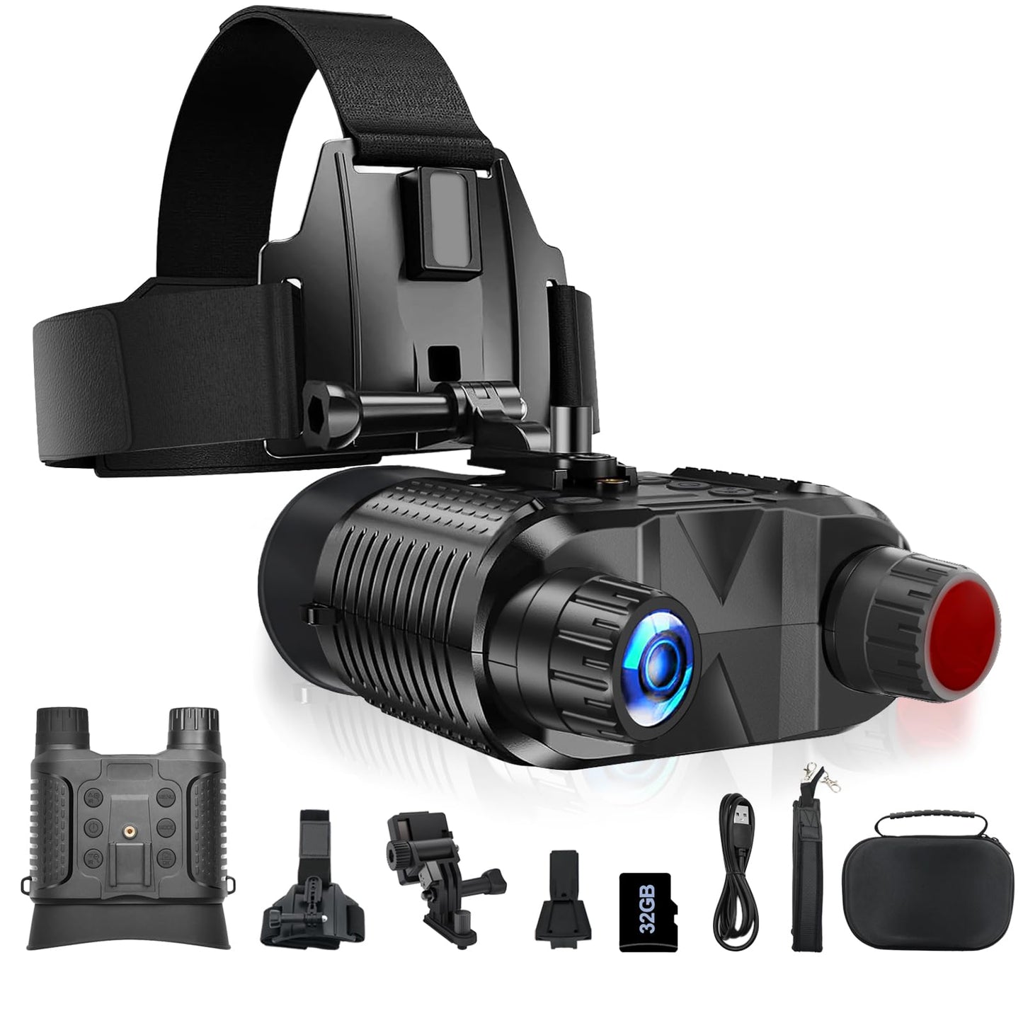 ISHARE Night Vision Goggles- Head Mounted Night Vision Binoculars, 1312FT Digital Infrared Viewing for Adults with 32GB Card, 8X Digital Zoom, for Outdoor Exploration, Camping