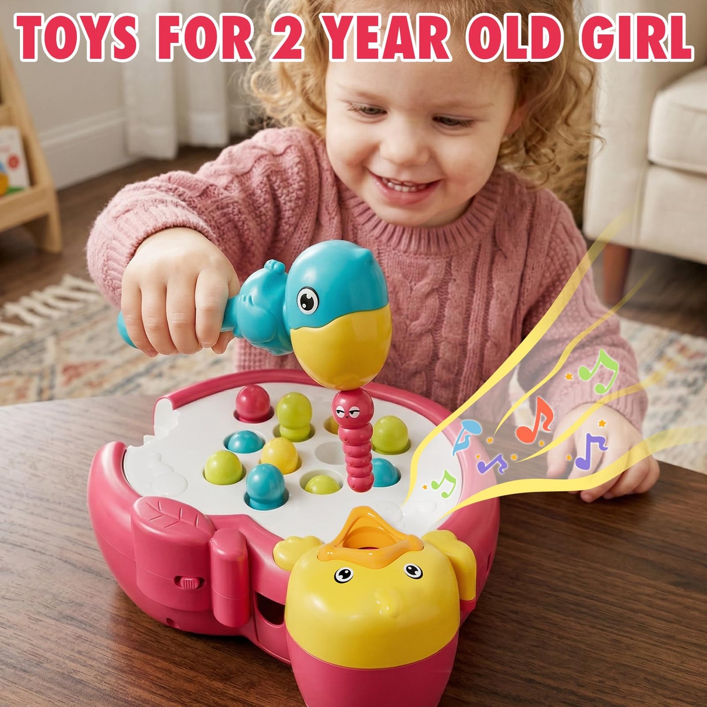 PANITU Magnetic Bird Feeding Game Woodpecker Worm Toy Montessori Fine Motor Skills Toddler Toy Age 2-4 Sensory Toys for Toddlers 3-5 Educational Learning Toys 2 Year Old Boy and Girl Gifts